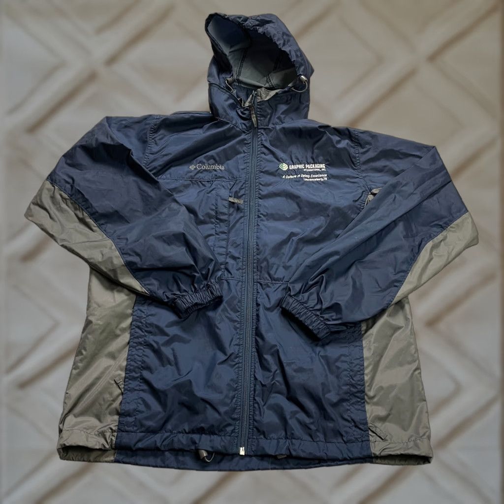 Vintage Columbia Sportswear Jacket Mens Medium Blue Gray Windbreaker Full Zip Hoodie Size US M / EU 48-50 / 2 - 1 Thumbnail