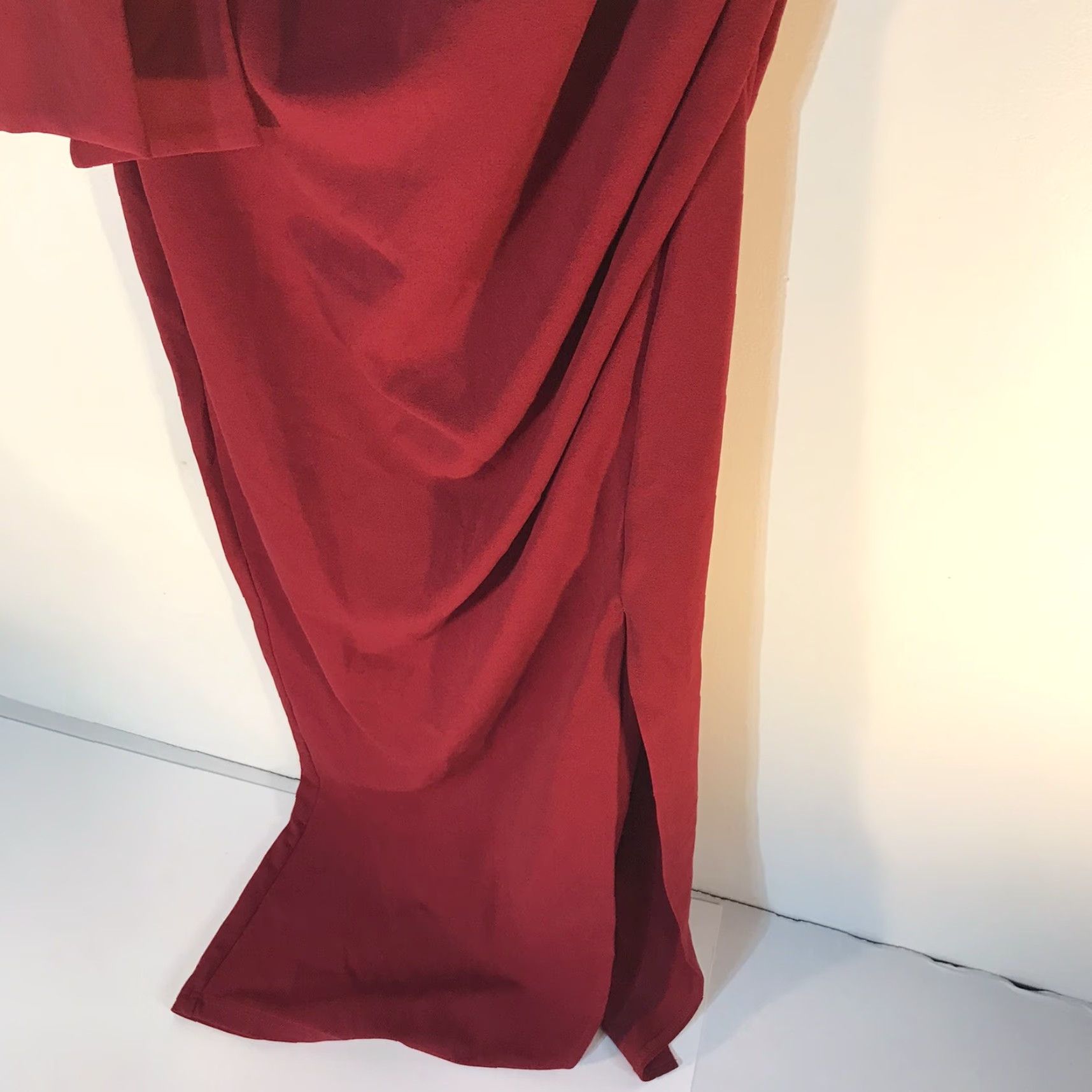Vintage PRETTY GARDEN Red One-Shoulder Maxi Dress Womens Size L Formal Size L / US 10 / IT 46 - 3 Thumbnail