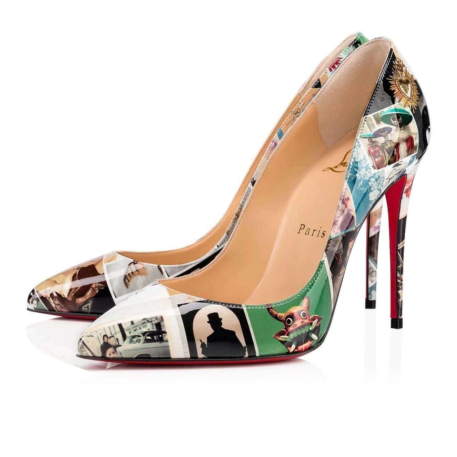 Christian Louboutin Christian Louboutin Pigalle Follies 100 Patent Collage Size US 7.5 / IT 37.5 - 1 Thumbnail