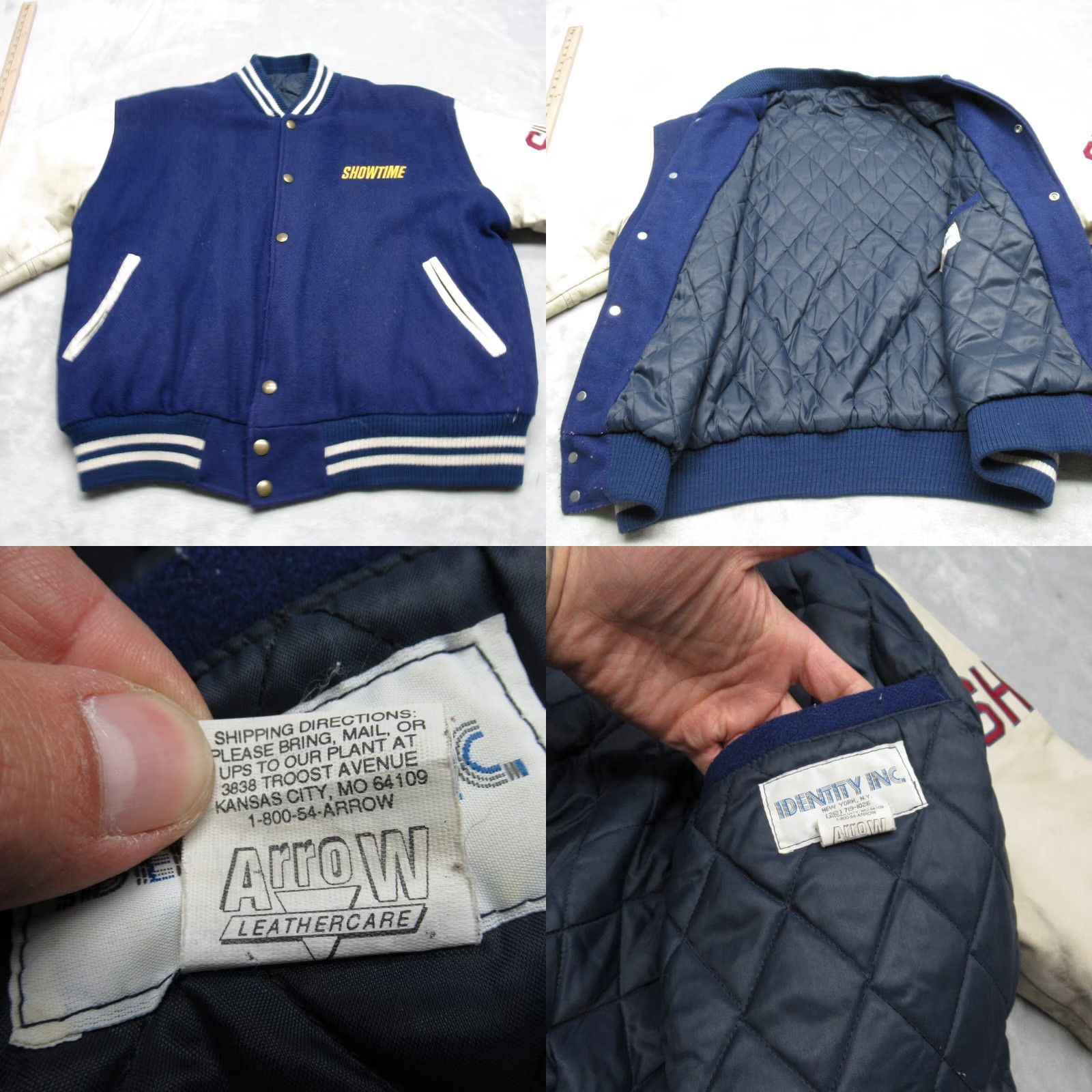 Thrasher Vintage Showtime Boxing Leather Jacket Mens Medium Blue Quilted USA Thrashed Size US M / EU 48-50 / 2 - 9 Thumbnail