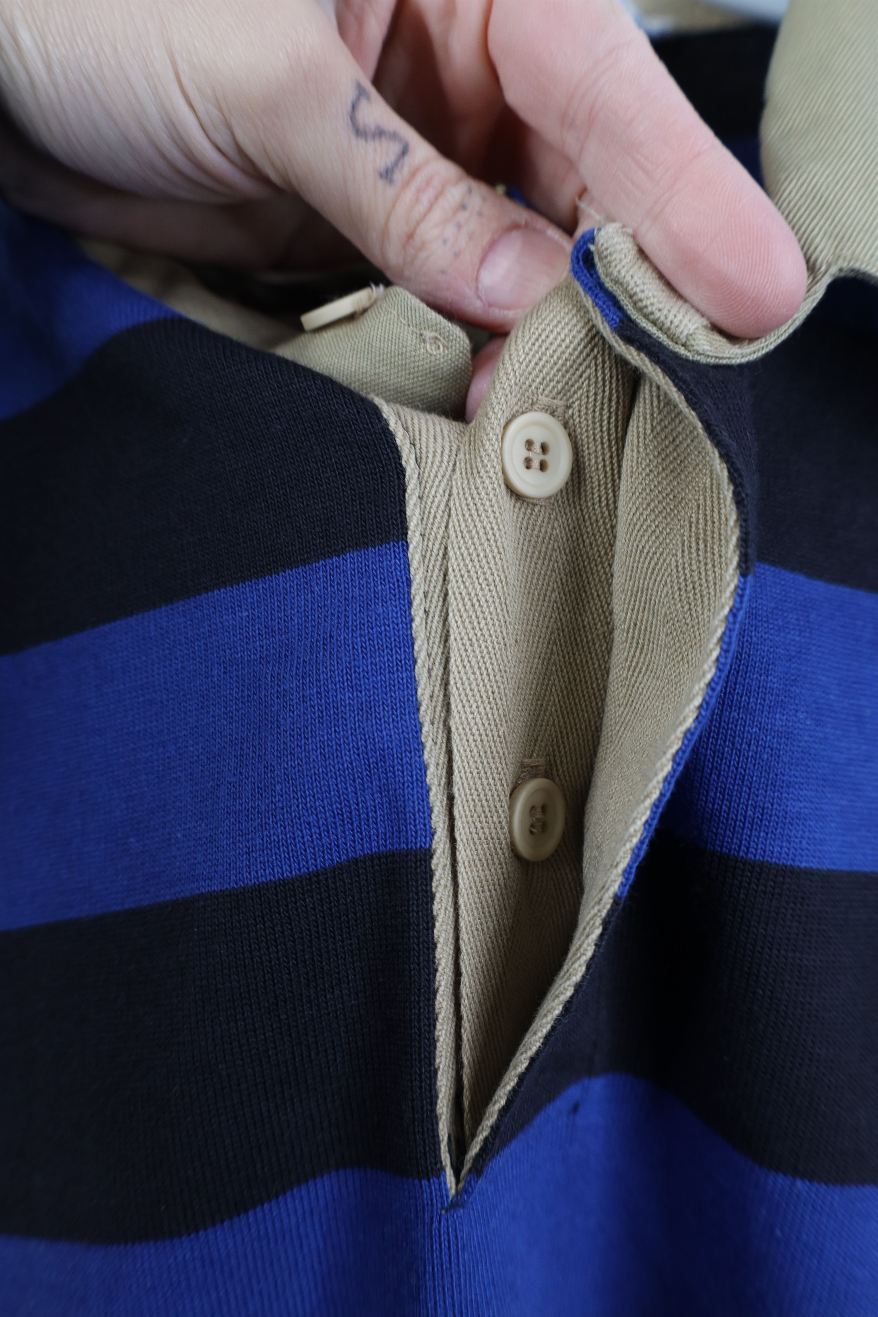 Vintage Vintage 90s Streetwear Block Knit Long Sleeve Rugby Polo USA Size US XL / EU 56 / 4 - 7 Thumbnail