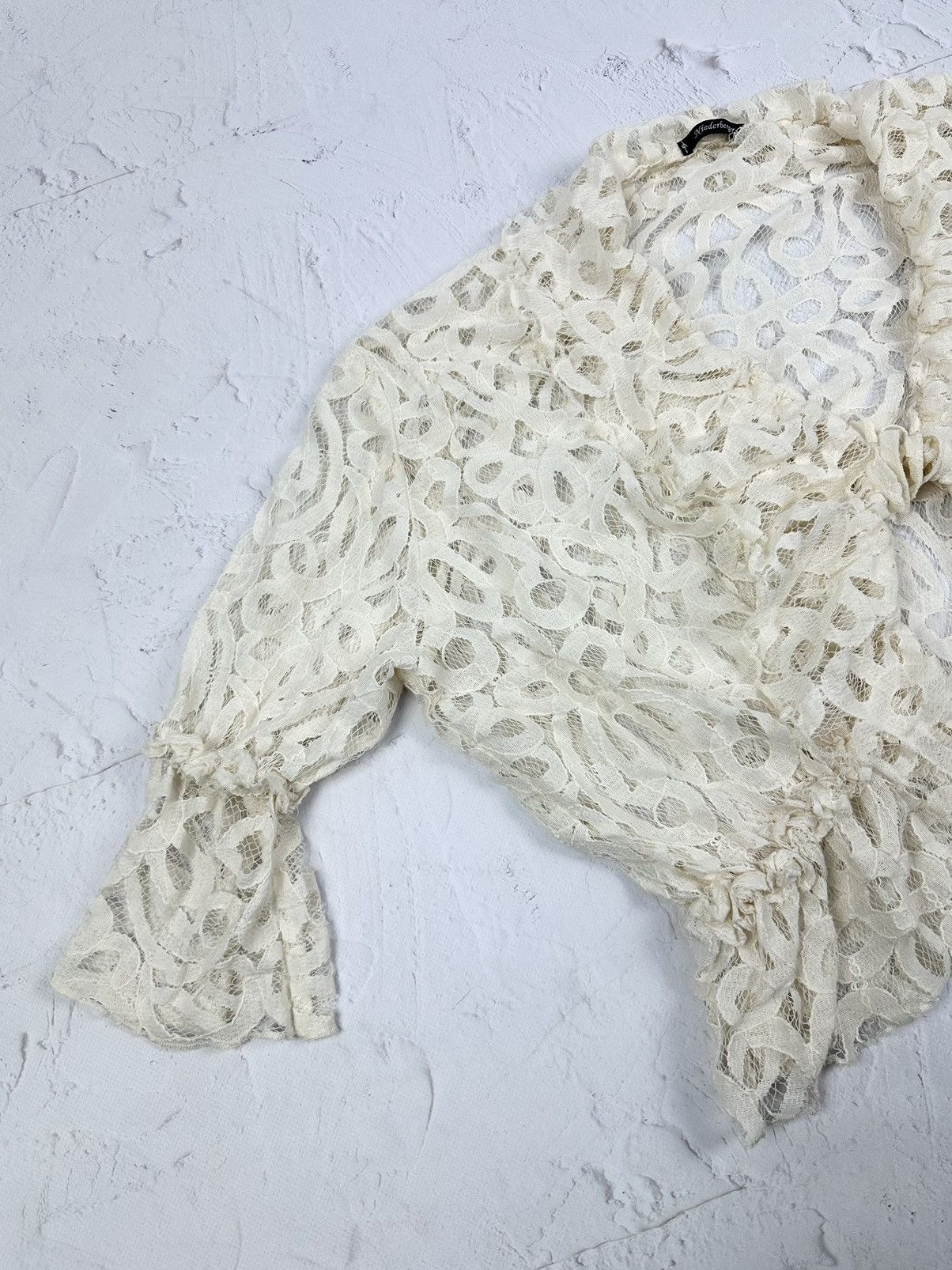 Japanese Brand × Vintage Vintage Mesh Relaxed Crop Blouse Size L / US 10 / IT 46 - 3 Thumbnail
