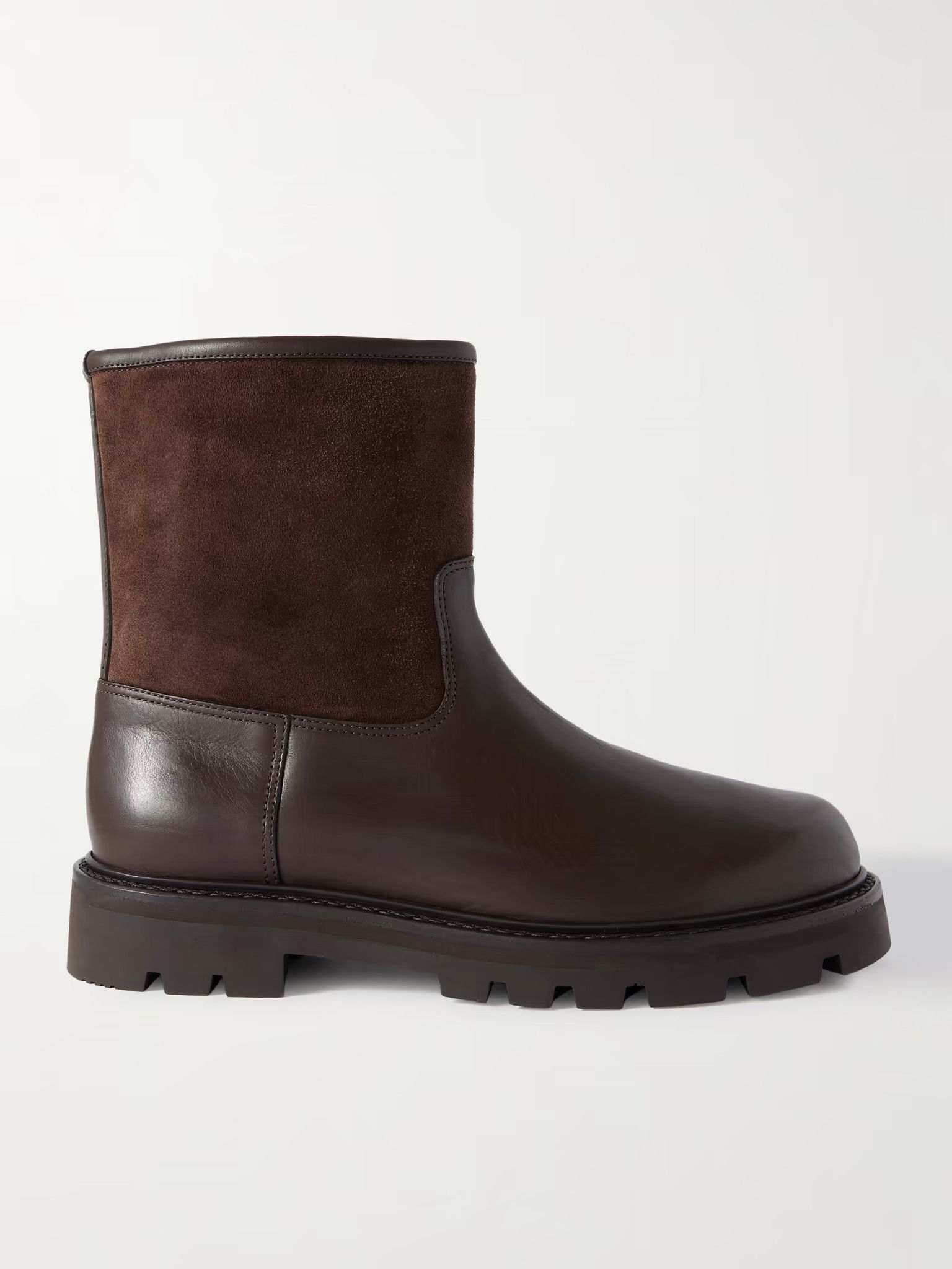 Loro Piana o1loc1c0126 Walk Shearling-Lined Suede & Leather Boots Brown Size US 9 / EU 42 - 1 Thumbnail