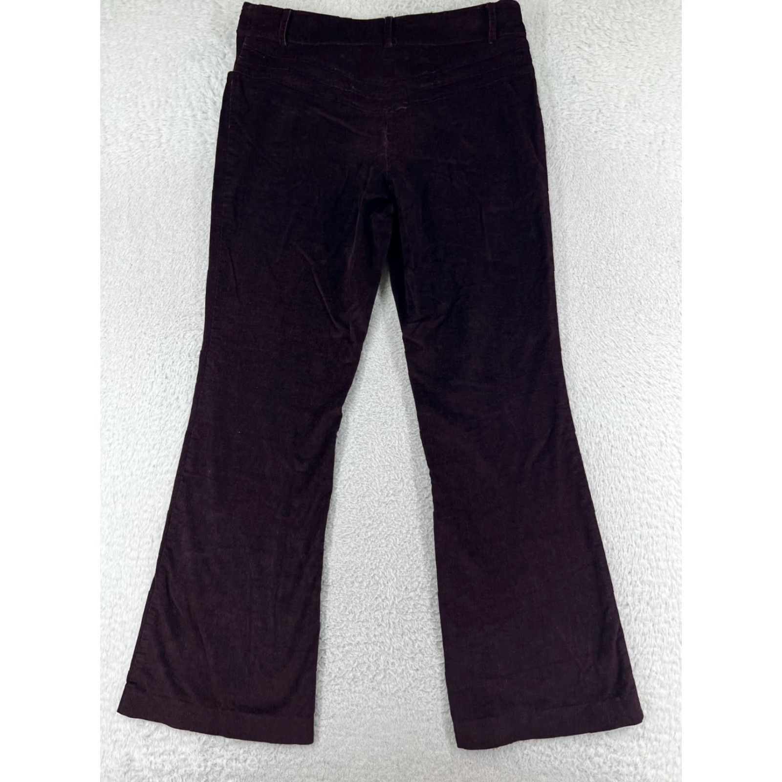 Vintage Cache Women's Flared Pants Size 8 Red Rayon Casual Chic 90s Style Size 30" / US 8 / IT 44 - 2 Thumbnail