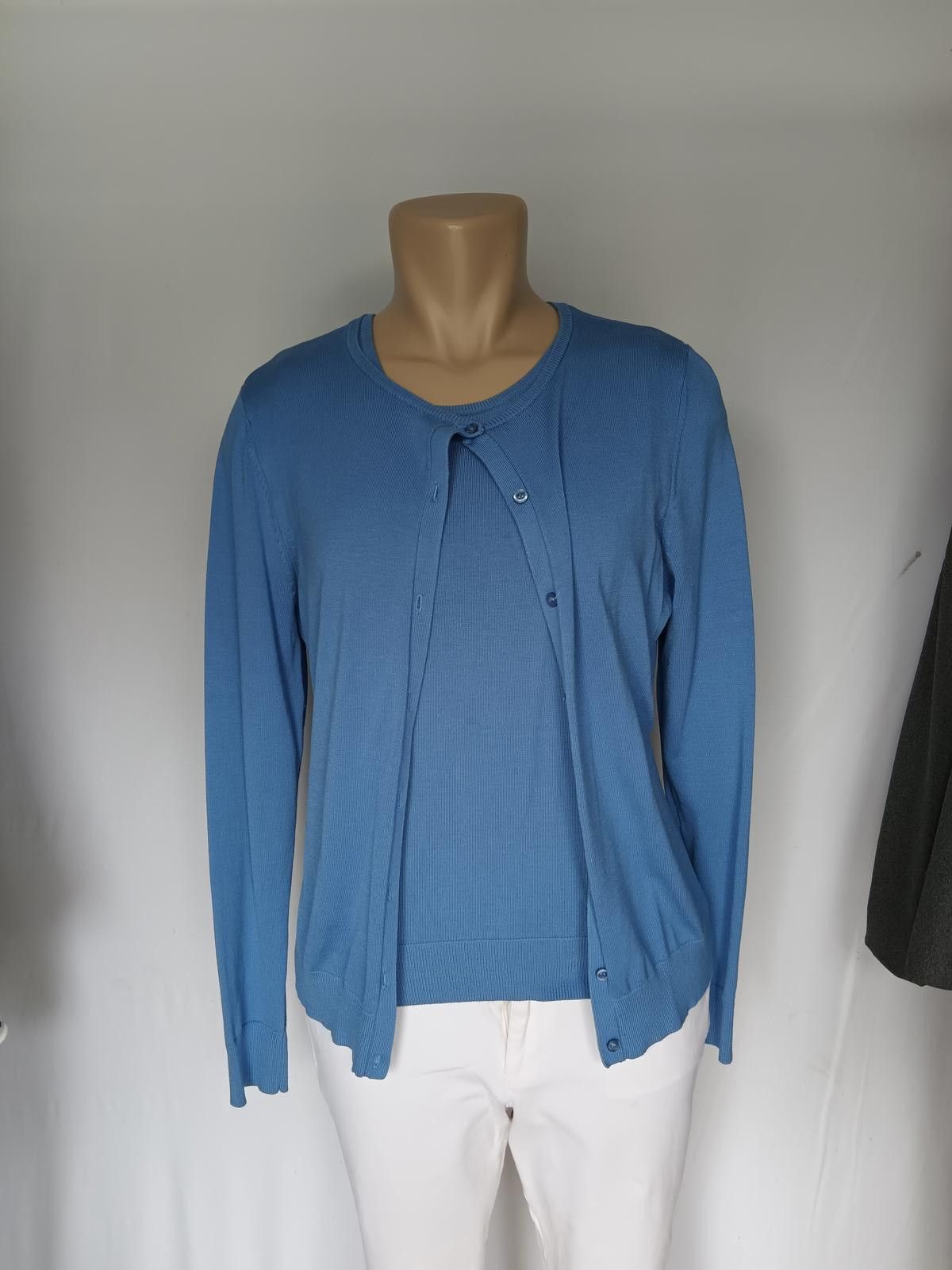 Designer Chic Will Smith Blue Cardigan & Tank Top Set Size L / US 10 / IT 46 - 1 Thumbnail
