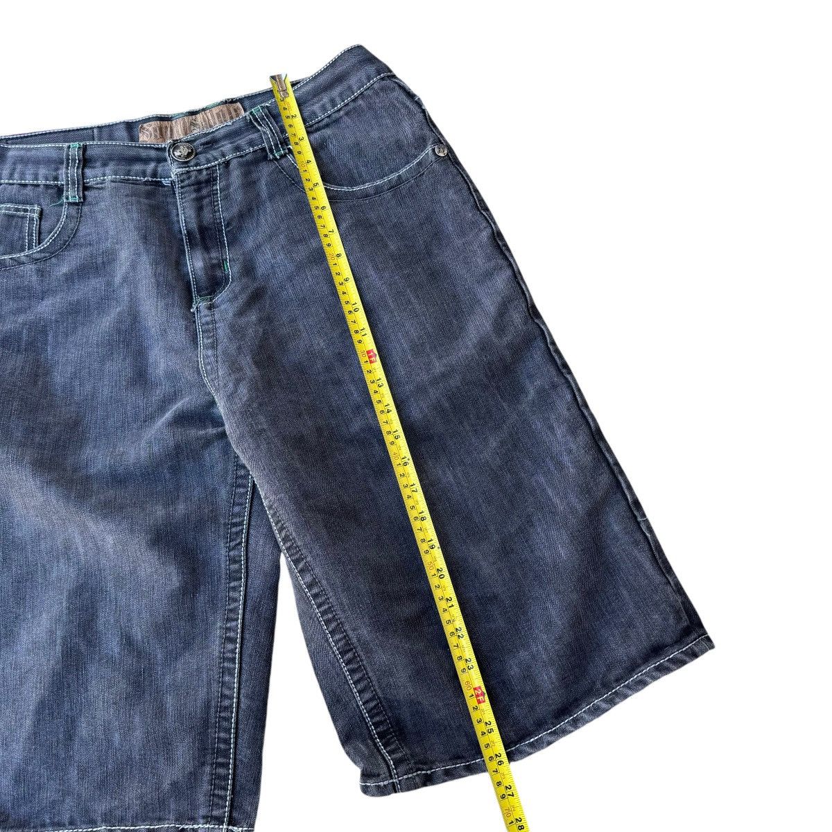 Southpole × Vintage Baggy Southpole Green Stiching Y2K Jorts Loose Shorts Skate Size US 36 / EU 52 - 8 Thumbnail