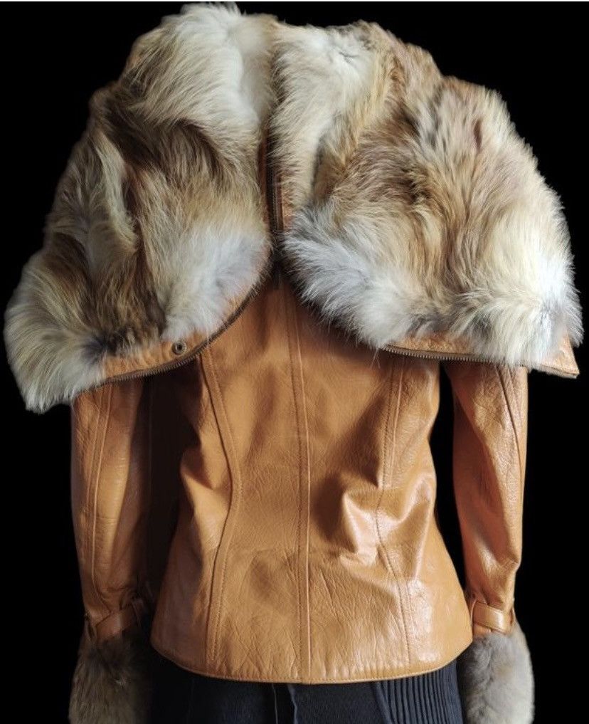 image of Archival Clothing x Beauty Beast Japanese Vintage Real Leather Fur Jacket in Orange (Size Small)