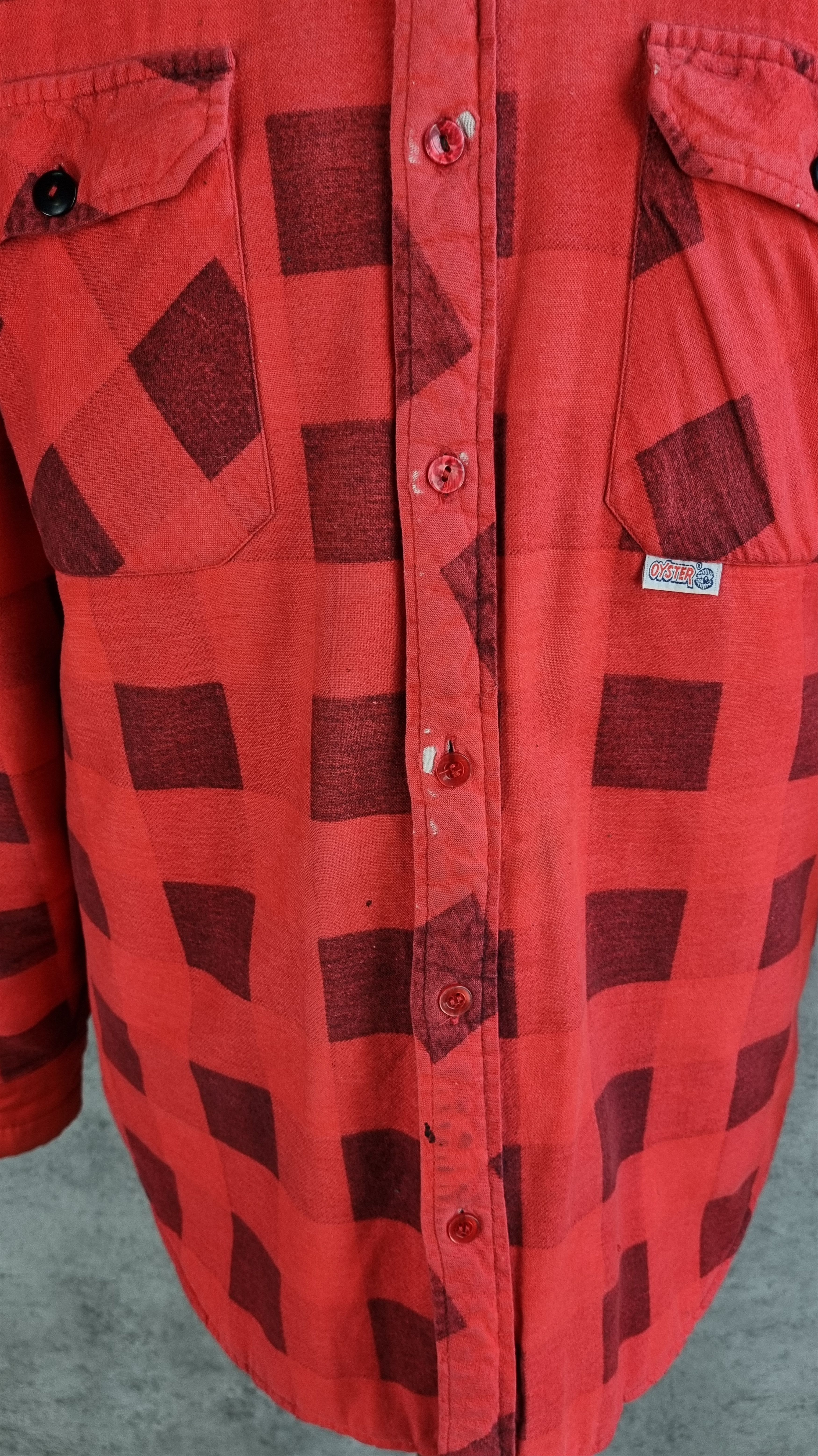 Le Laboureur × Vintage 80s Rare Quilted Plaid Worked Over Shirt Grunge Thrashed Size US L / EU 52-54 / 3 - 12 Thumbnail
