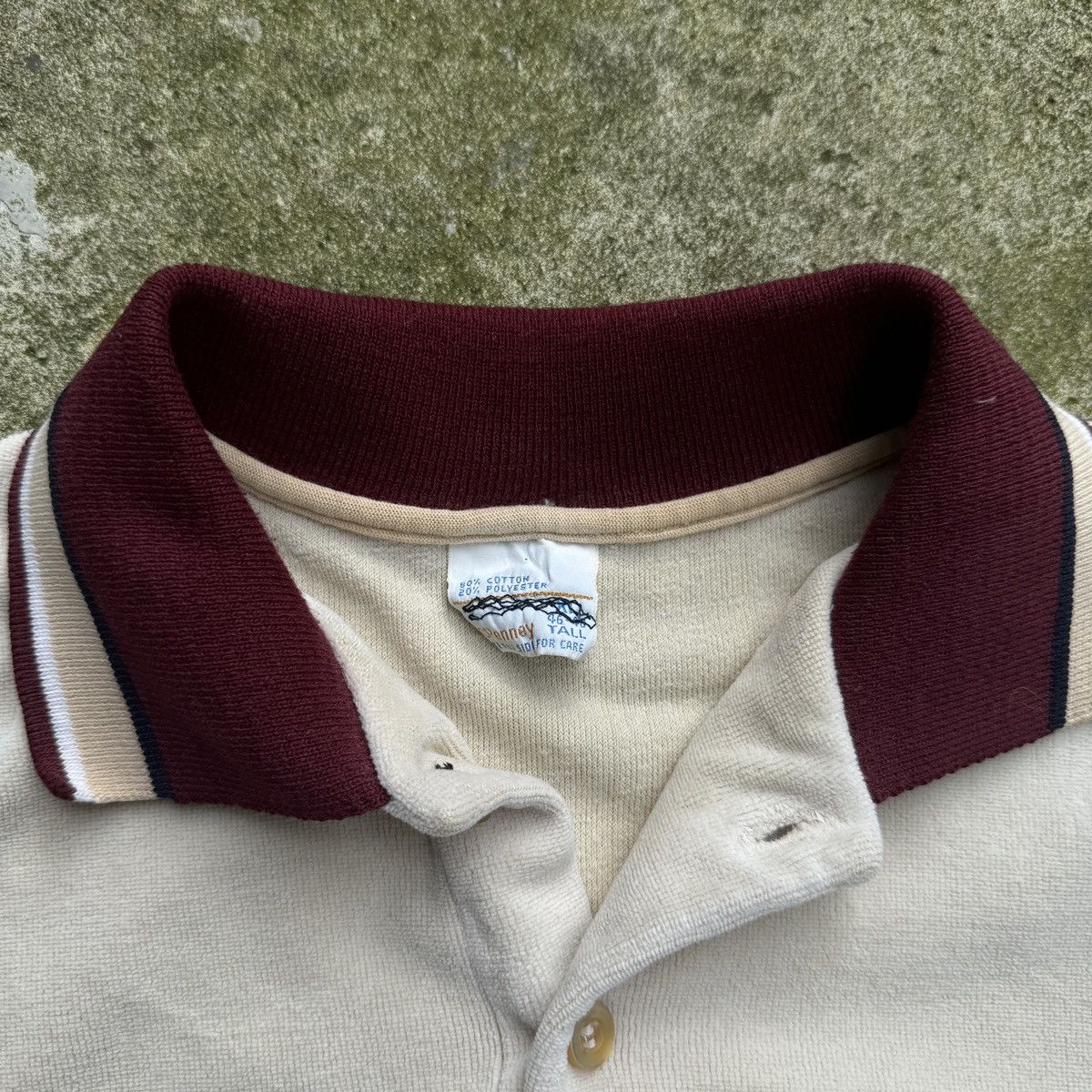Vintage 70s JcPenney Velour Velvet Polo ERD Grunge Raimundo Size US XL / EU 56 / 4 - 9 Thumbnail