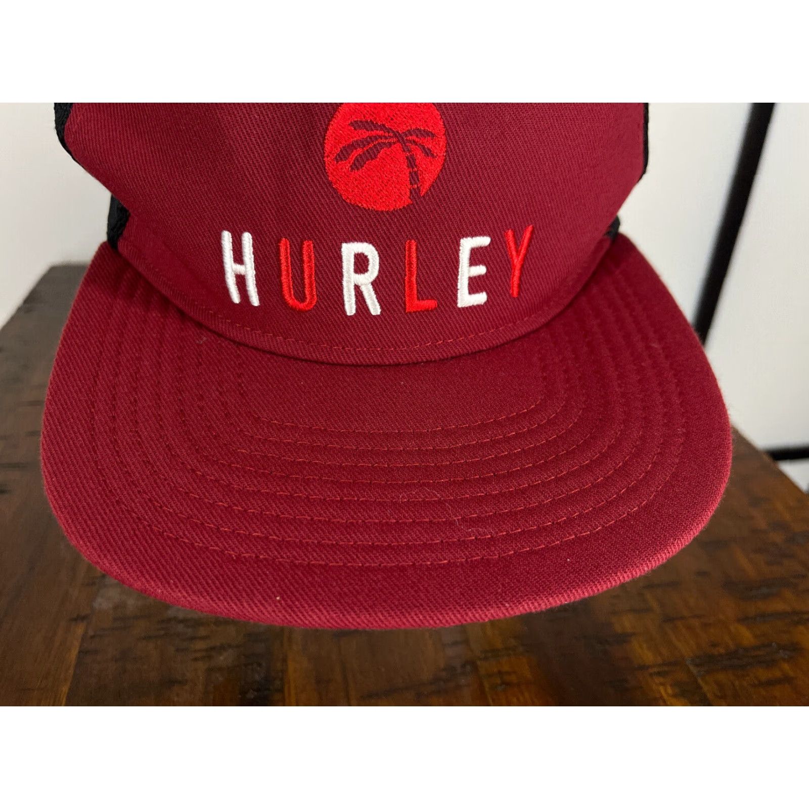 Hurley Hurley Hat Cap Snap Back Adult One Size Red Trucker 100% Polyester Palm Skate Beach Adjustable Men Hat Size ONE SIZE - 3 Thumbnail