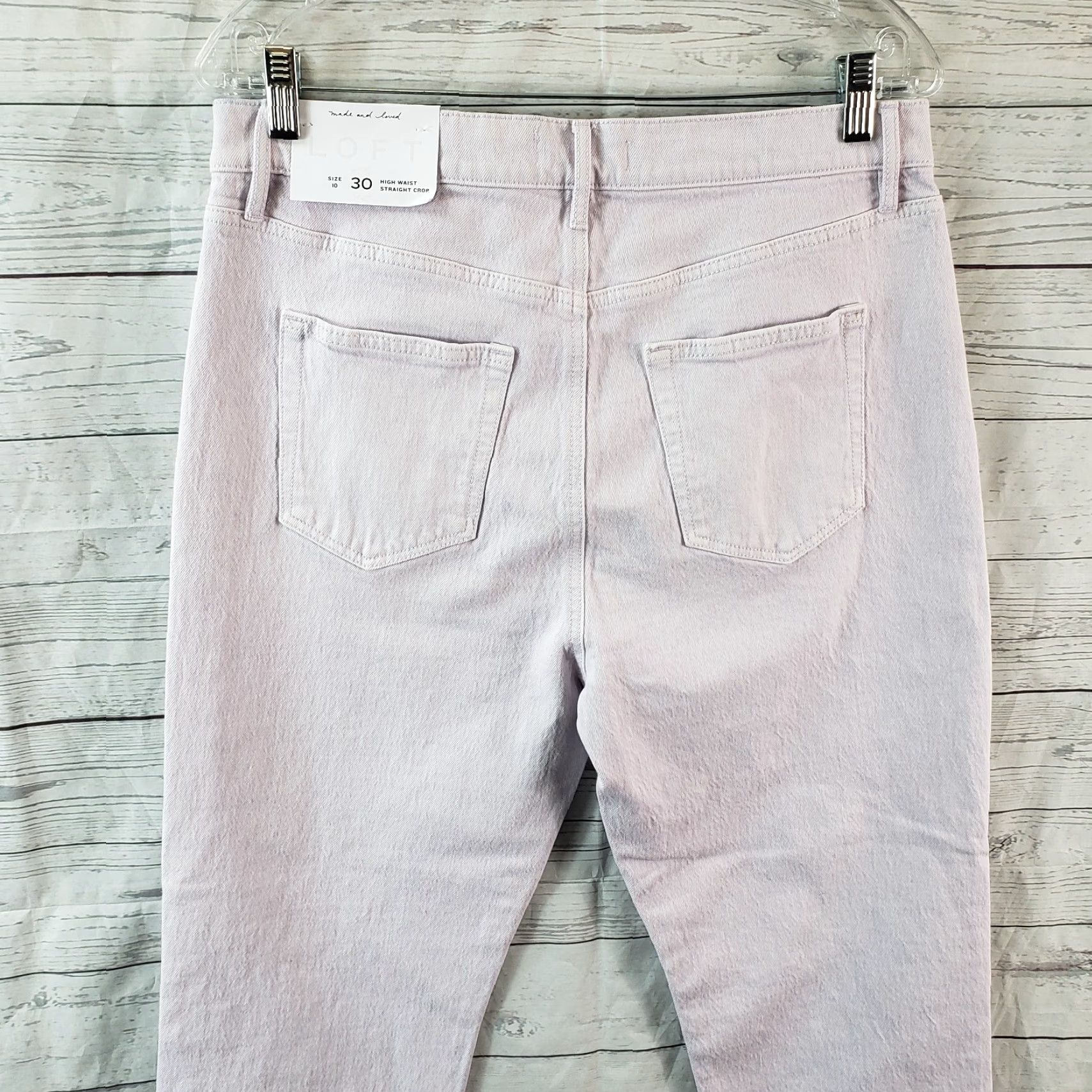 Loft VINTAGE? No — Ann Taylor LOFT Womens High Waist Straight Crop Jeans Sz 10 Light Purple Size 32" / US 10 / IT 46 - 4 Thumbnail