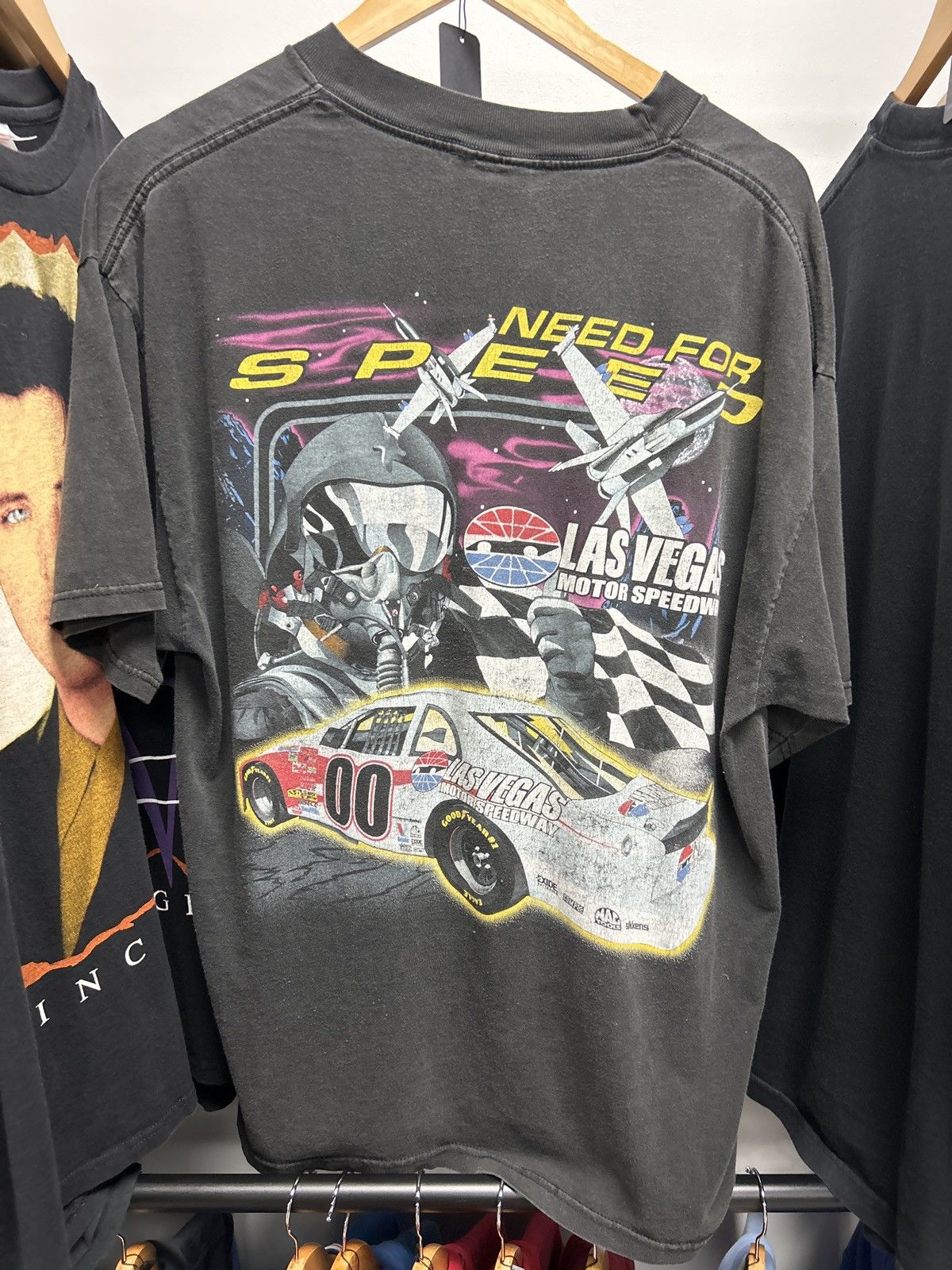 NASCAR × Vintage Faded Black Motor Speedway Mullet Tee Size US XL / EU 56 / 4 - 2 Thumbnail