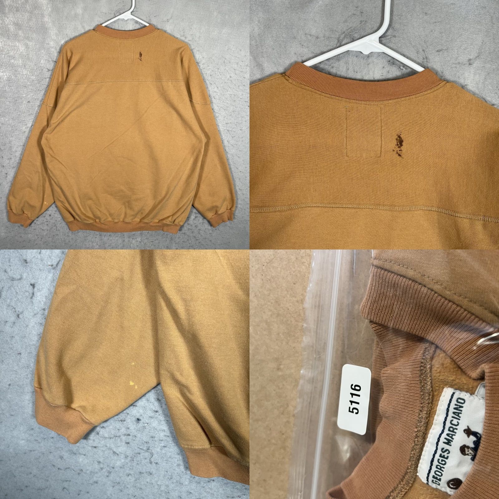 Guess VINTAGE GUESS Yacht Club Navigator Sweatshirt Adult Large Cotton Blend Embroidered 90s Crew Neck Mens Sweatshirt Brown Size US L / EU 52-54 / 3 - 8 Thumbnail
