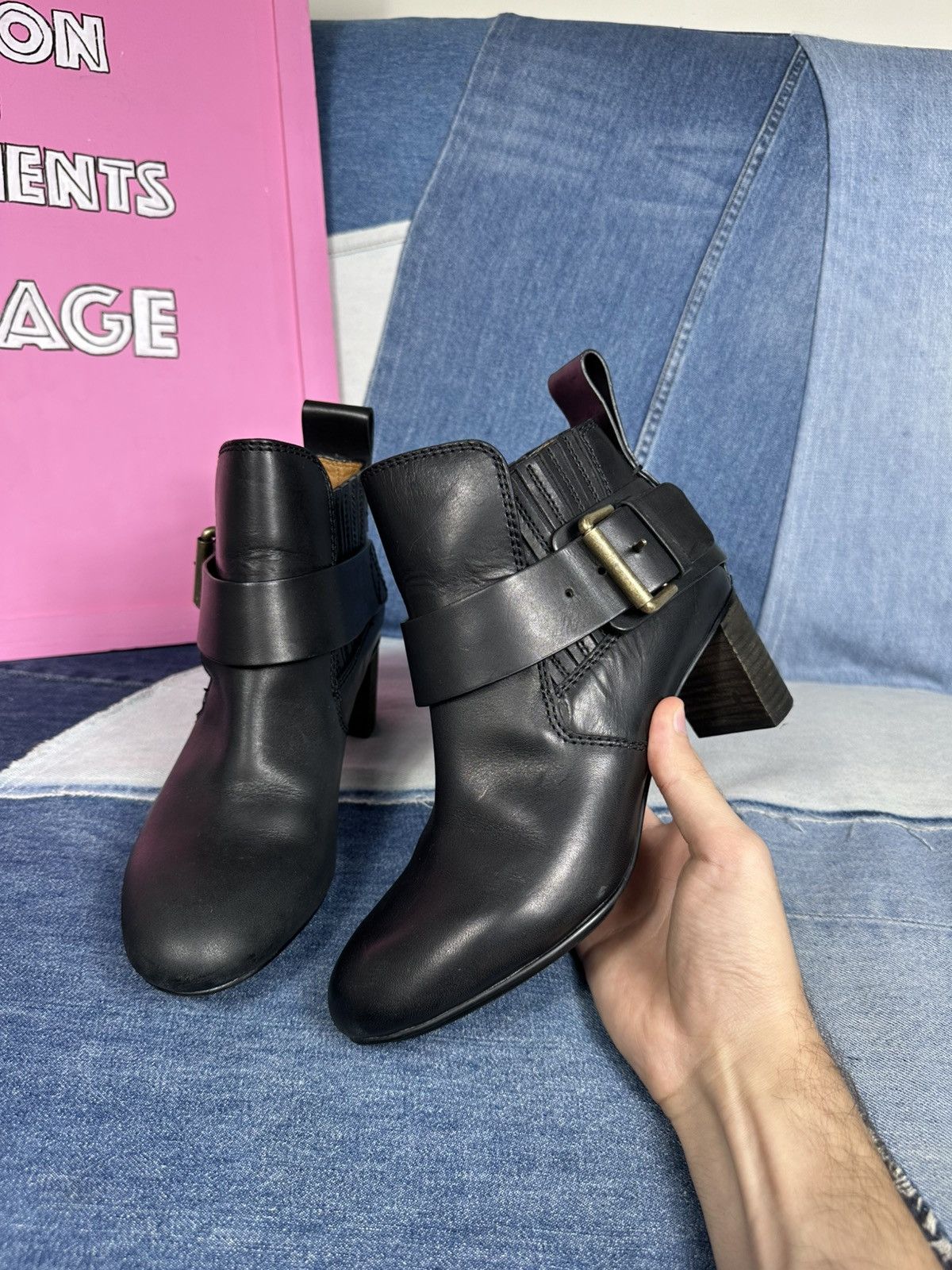 See by Chloe See By Chloe Cappa Block Heels Ankle Boots Hardware Buckle Size US 8 / IT 38 - 11 Thumbnail