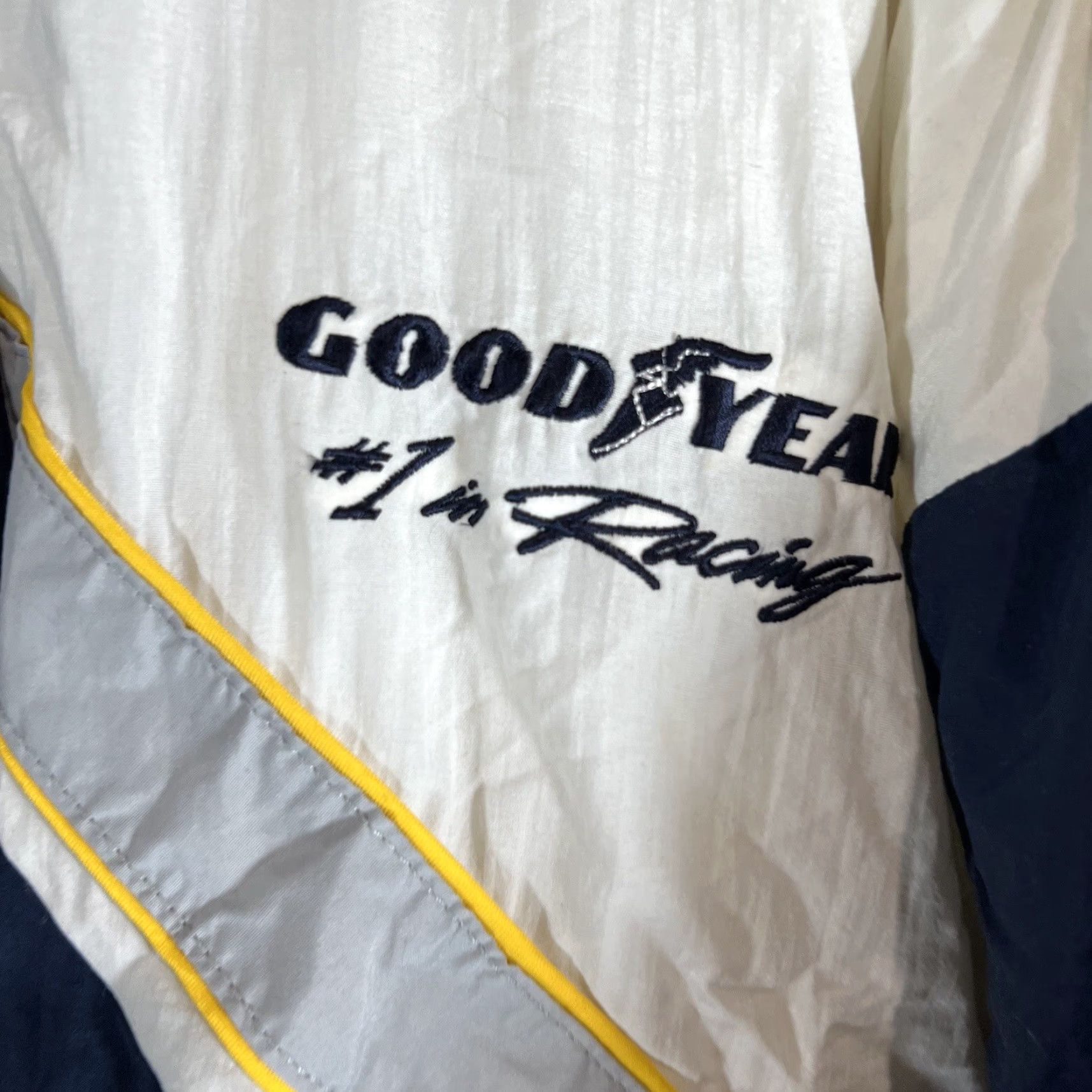 Vintage VINTAGE Goodyear Racing Puffer Jacket Men XL Blue USA 1990s Size US XL / EU 56 / 4 - 3 Thumbnail