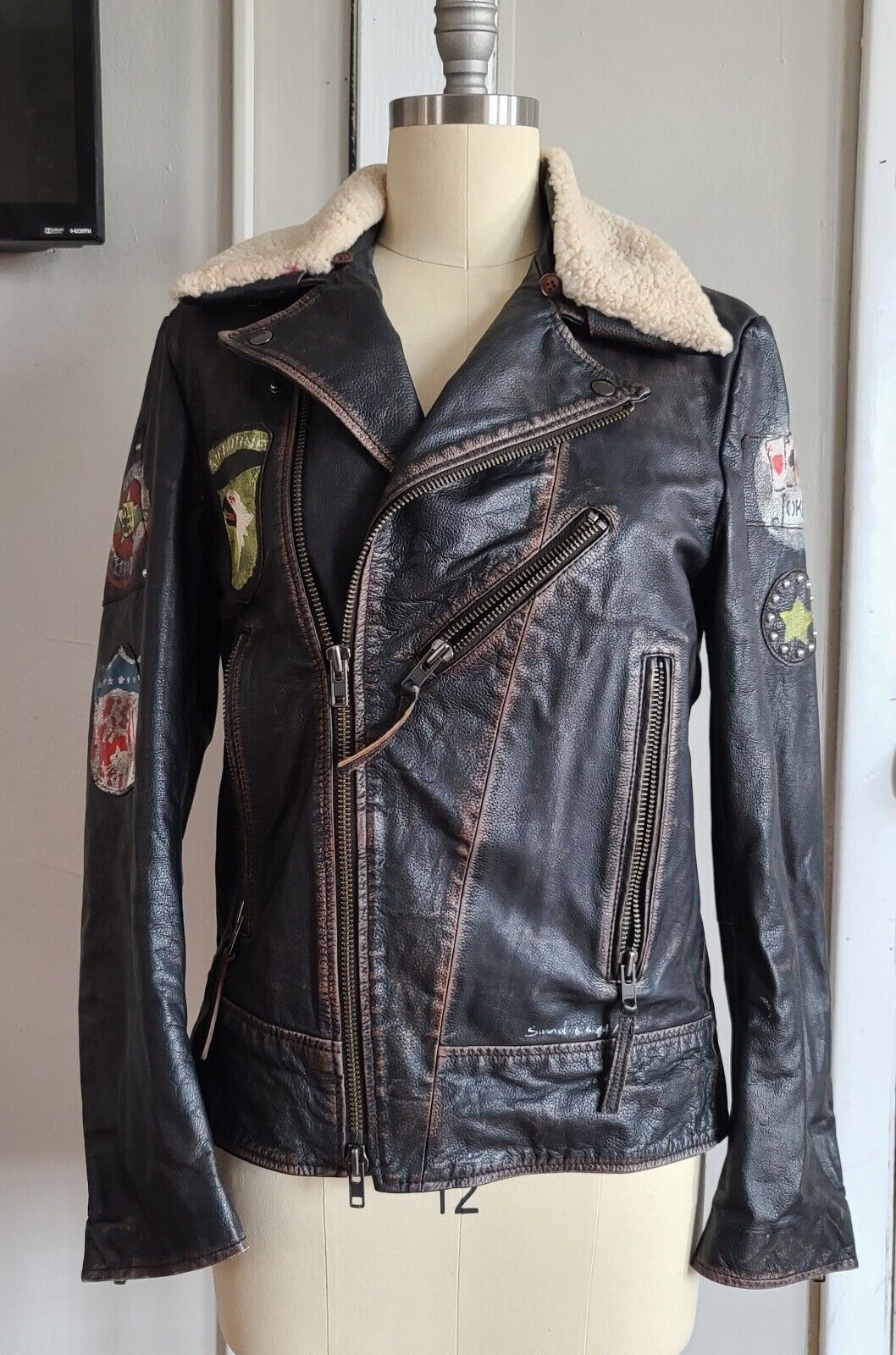 Japanese Brand × Vintage Sword Distressed Leather Biker Jacket Size US M / EU 48-50 / 2 - 2 Thumbnail