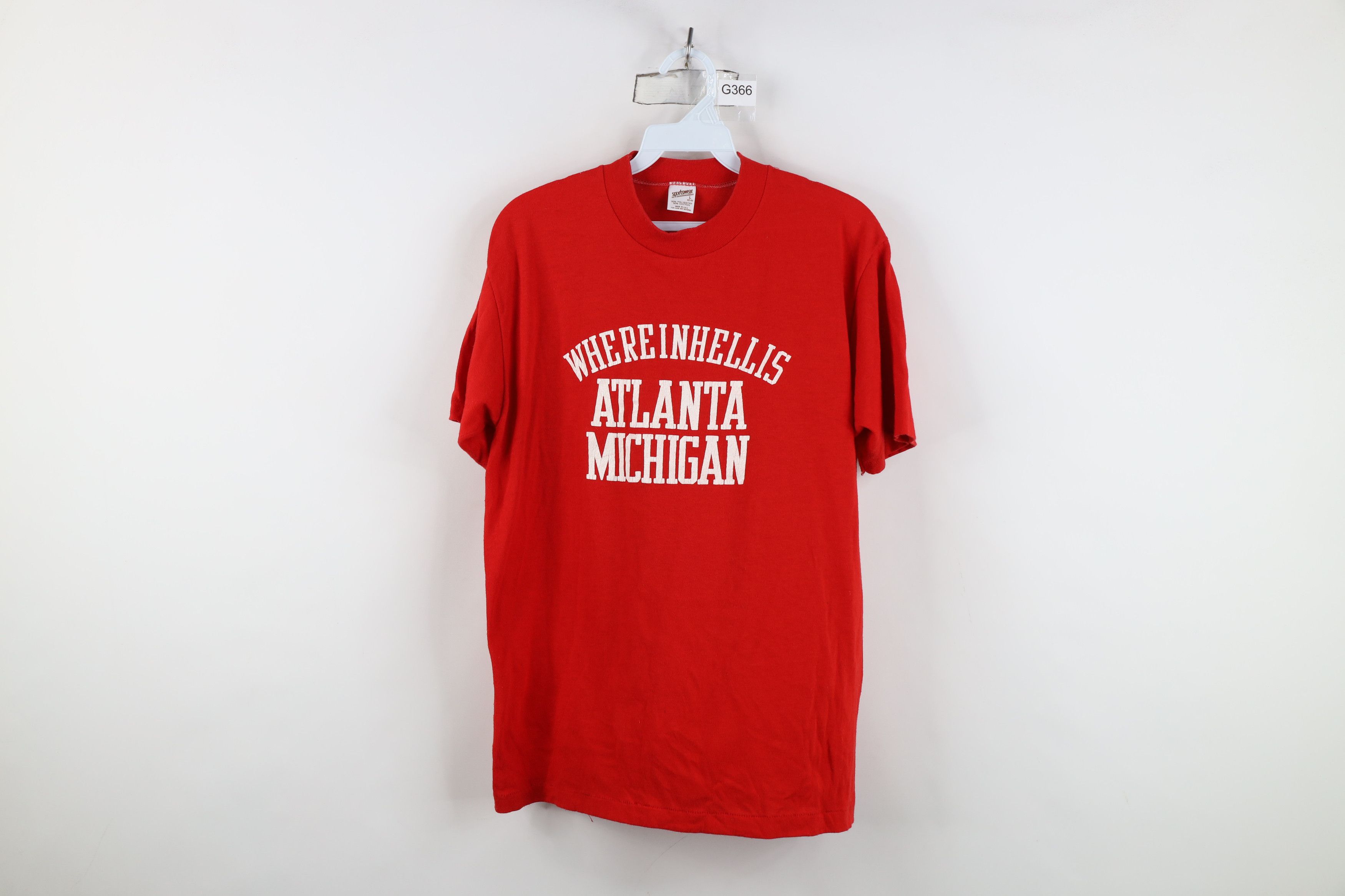 Vintage Vintage 70s In Hell Is Atlanta Michigan T-Shirt Red USA Size US L / EU 52-54 / 3 - 1 Thumbnail