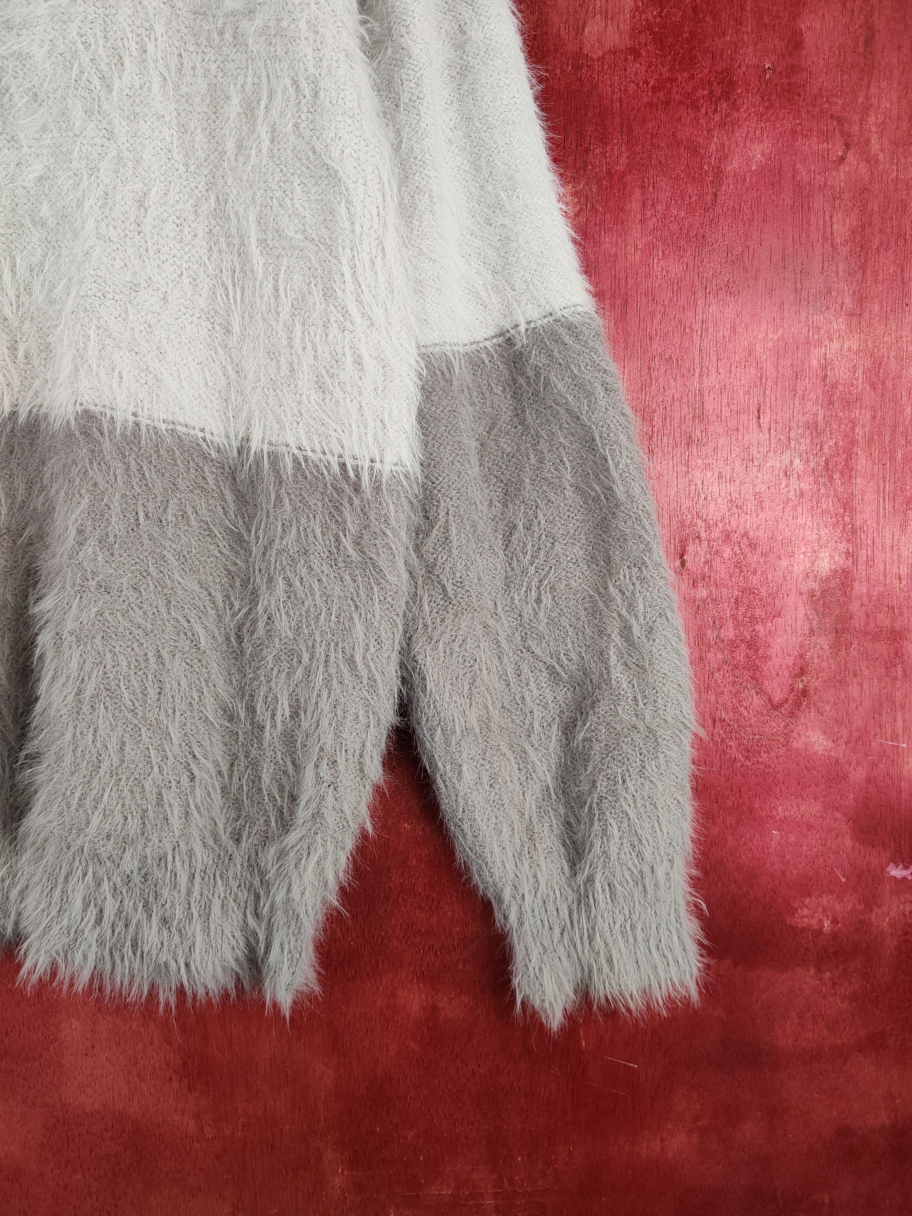 Homespun Knitwear Healthy Karen Gray Shag Shaggy Fur Mohair Knitwear #S2025 Size L / US 10 / IT 46 - 6 Thumbnail