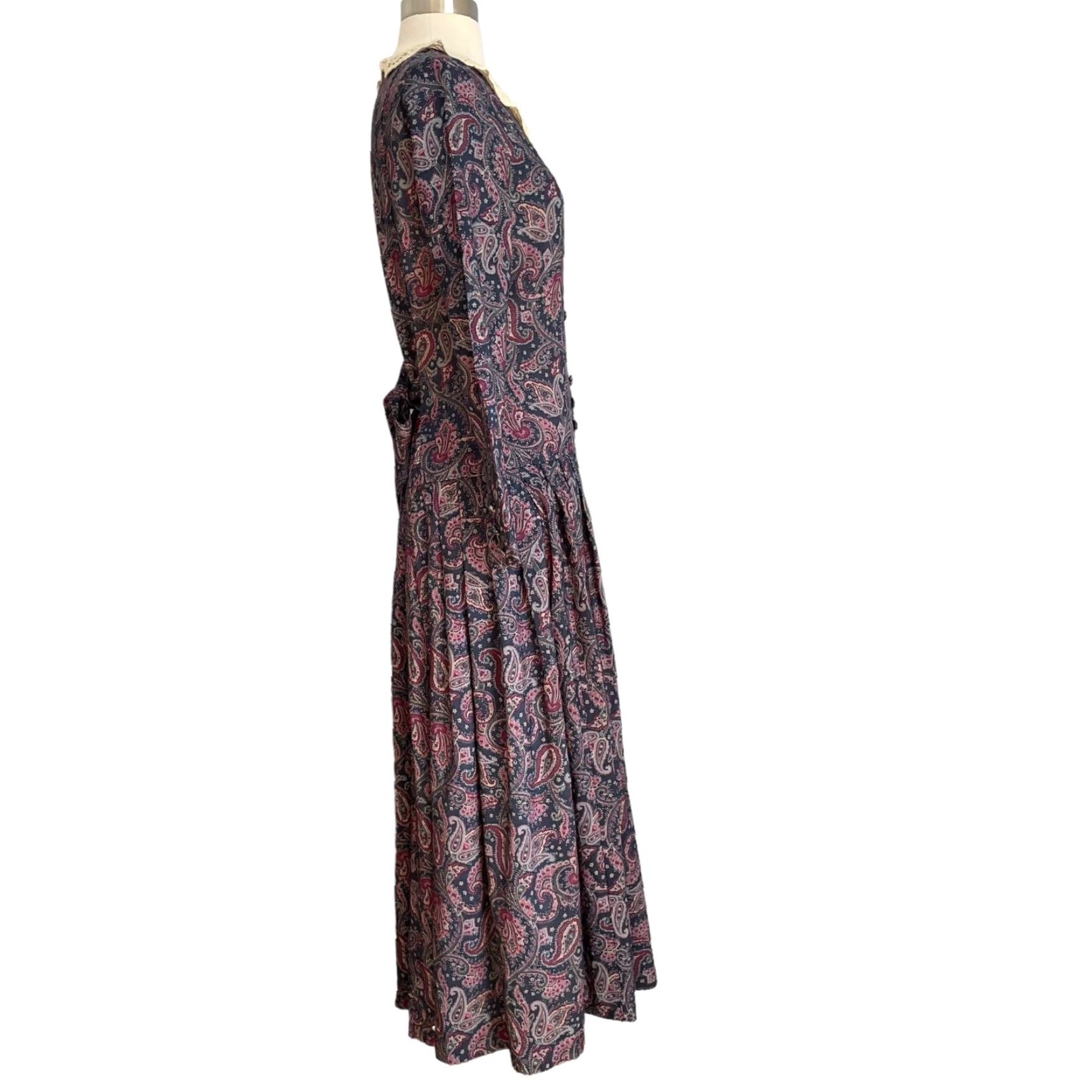 Laura Ashley VINTAGE Laura Ashley Paisley Midi Dress Prairie Cottagecore Victorian Sz S Dress (US 8) Womens Size S / US 4 / IT 40 - 5 Thumbnail