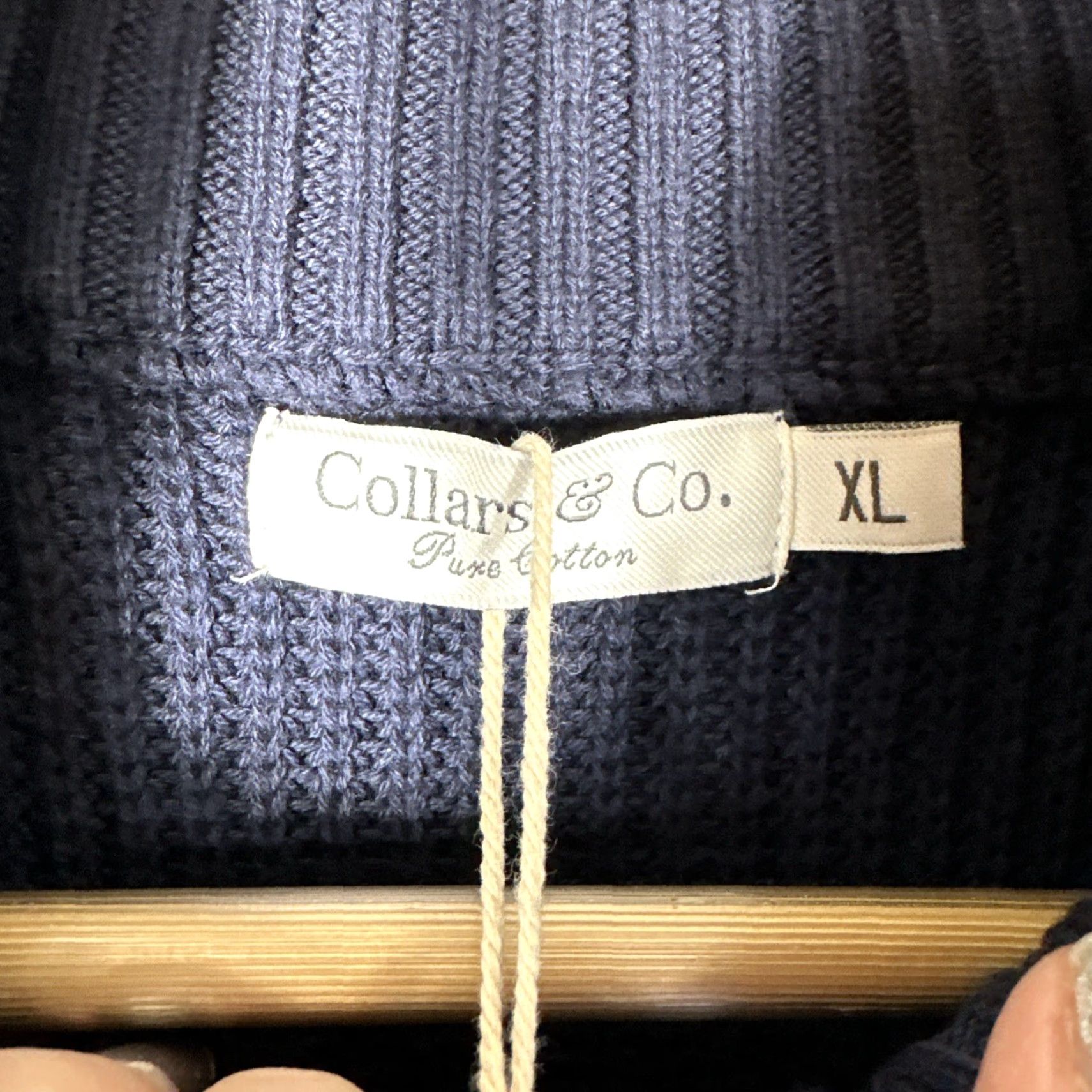 CO Collars & Co Sweater Mens XL Blue Striped Kennebunkport Pullover 1/4 Button Size US XL / EU 56 / 4 - 3 Thumbnail