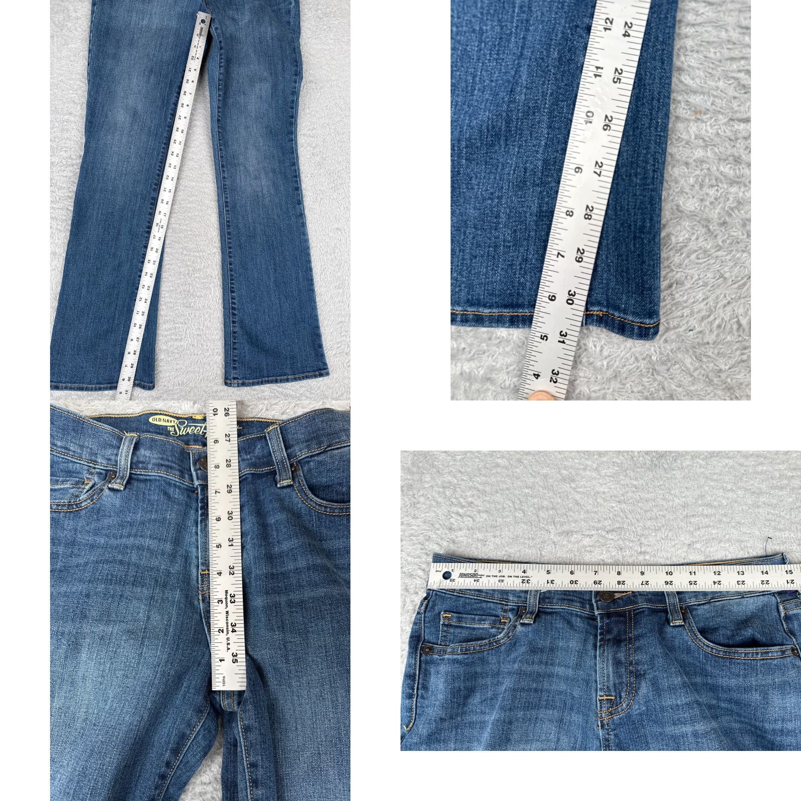 Old Navy Old Navy Women's Blue Denim Bootcut Jeans Size 6 Regular Stretch Cotton Blend Fall Spring Summer Size 28" / US 6 / IT 42 - 8 Thumbnail