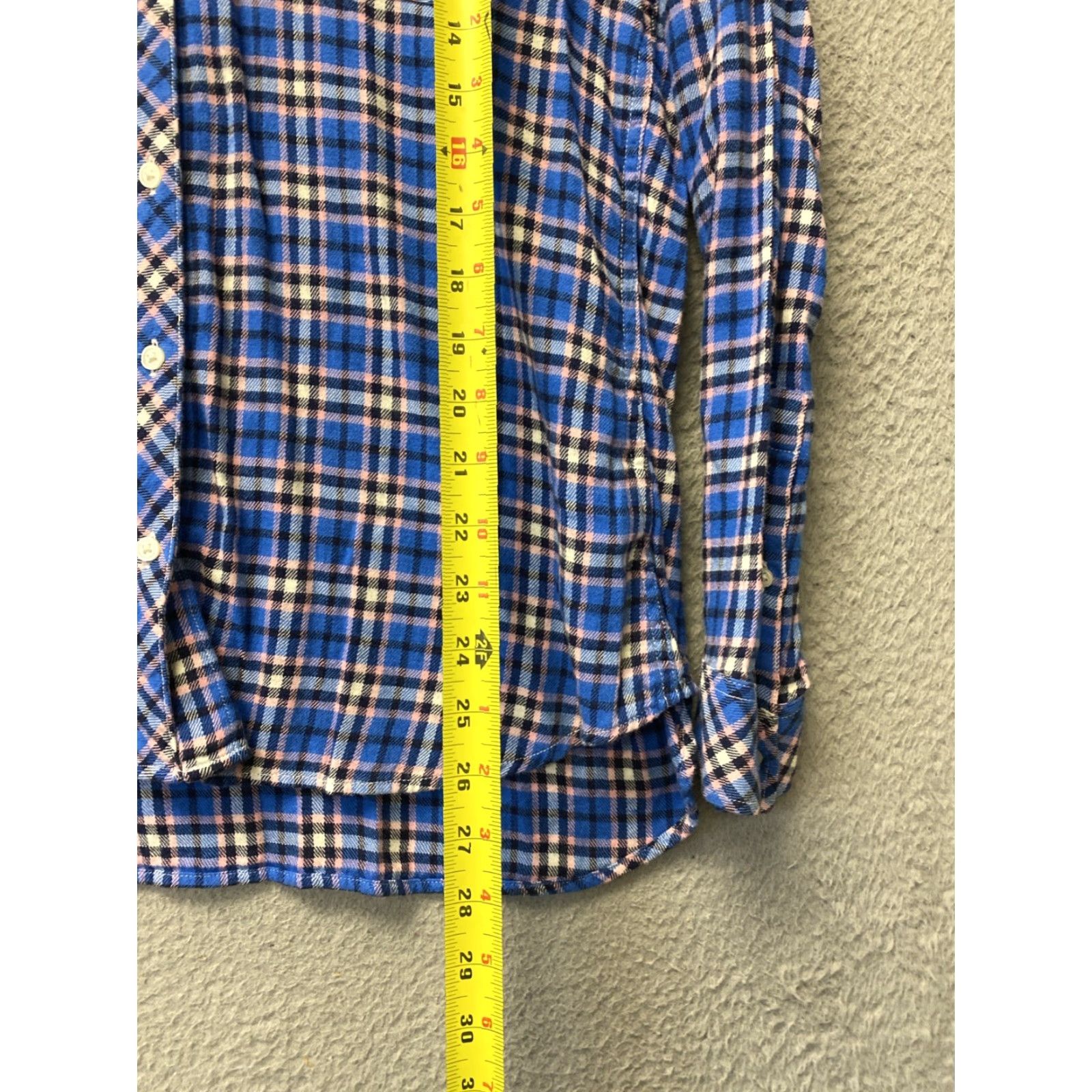 Gap GAP Shirt Women L Multicolor Plaid Cotton-Blend Long Sleeve Top Size L / US 10 / IT 46 - 6 Thumbnail