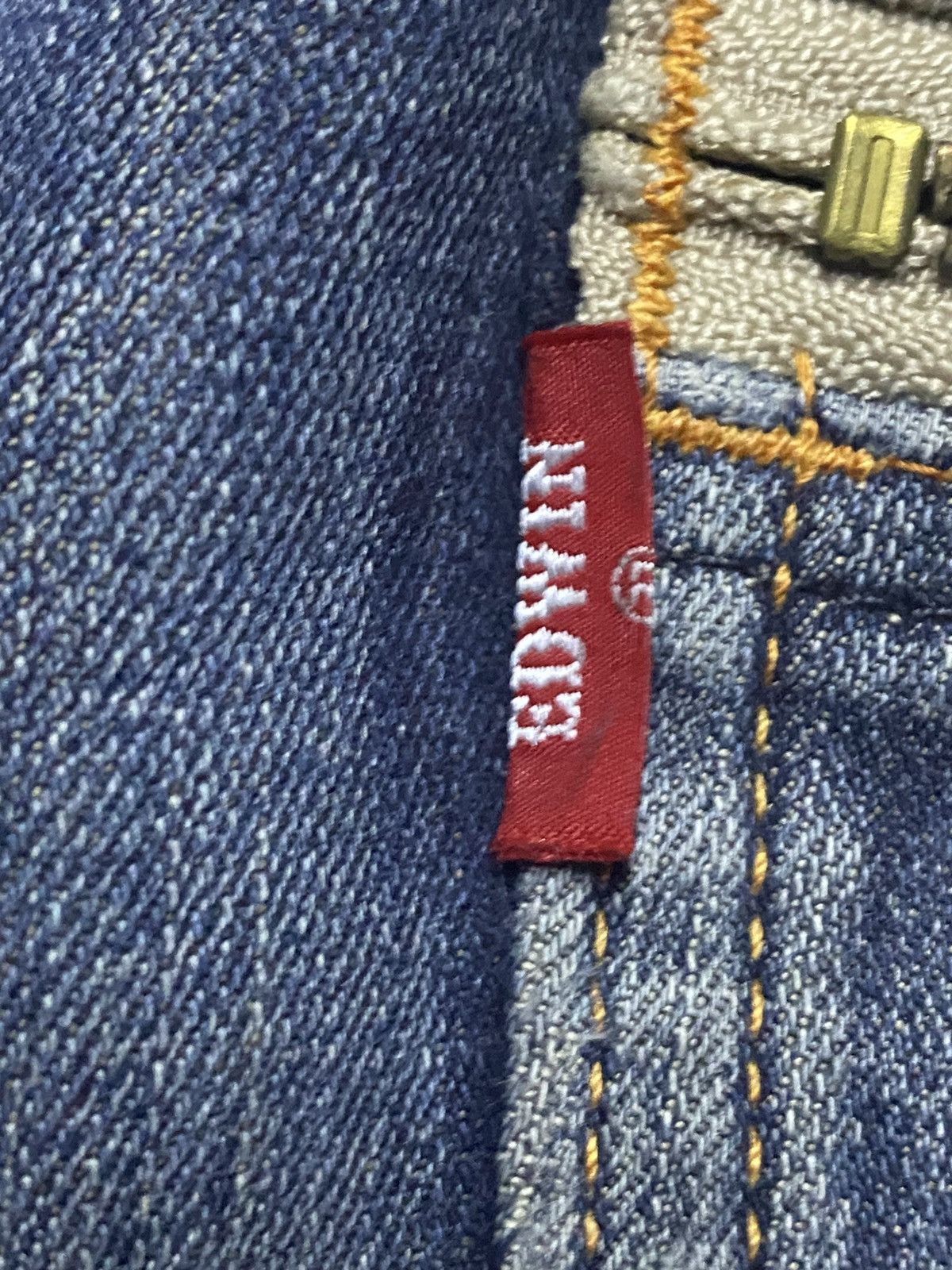 Junya Watanabe Vintage Edwin 503 Blue Trip Whisker Little Bootcut Jeans Size US 33 - 12 Thumbnail
