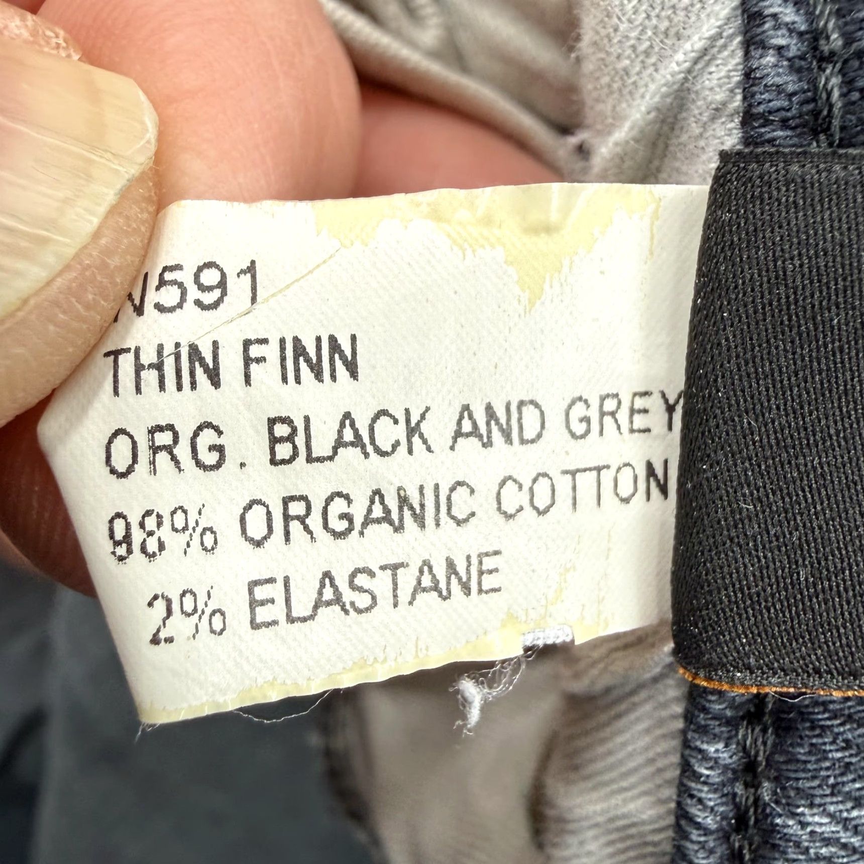Nudie Jeans Nudie Jeans Co Thin Finn Jeans Mens 32x34 Gray Medium Wash Slim Denim Stretch Zip Fly Pockets Size US 32 / EU 48 - 5 Thumbnail
