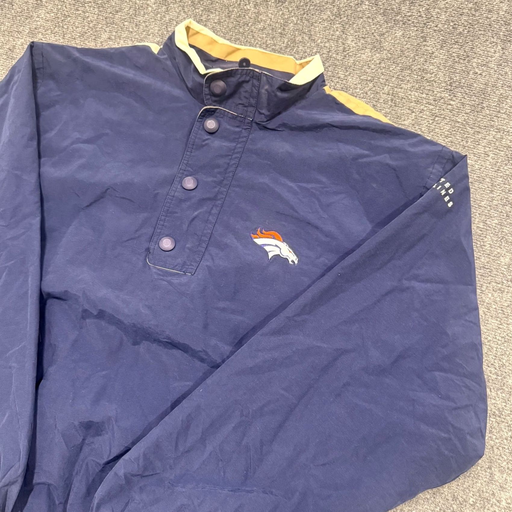 Vintage Antigua Windbreaker Jacket Mens Large Cotton Blend 1/4 Button Up Blue Denver Broncos Jacket (Pre-Owned) Size US L / EU 52-54 / 3 - 2 Thumbnail
