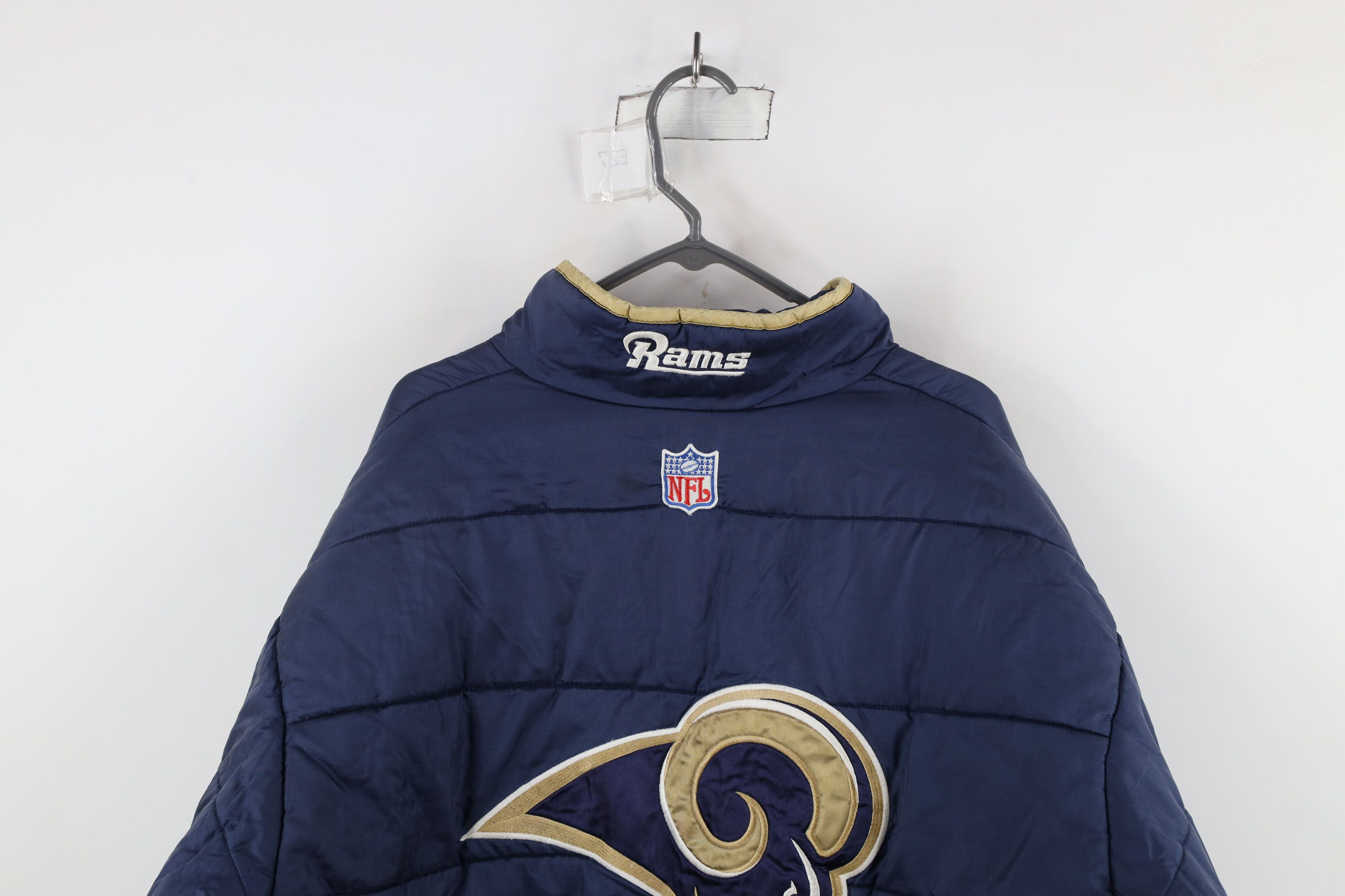 Reebok × Vintage Vintage 90s Reebok Rams Football Full Zip Puffer Jacket Size US XL / EU 56 / 4 - 17 Thumbnail