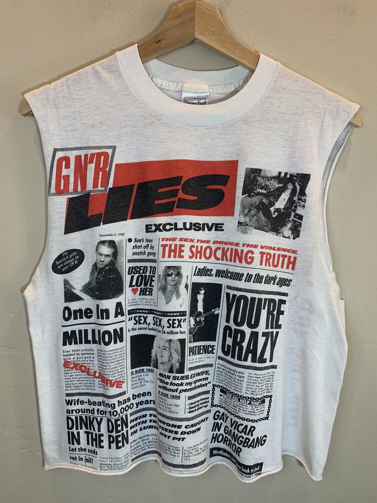 Band Tees × Guns N' Roses × Vintage RARE* Vintage 80’s Guns ‘N Roses Lies Tour Banned Band Shirt Size US M / EU 48-50 / 2 - 1 Thumbnail