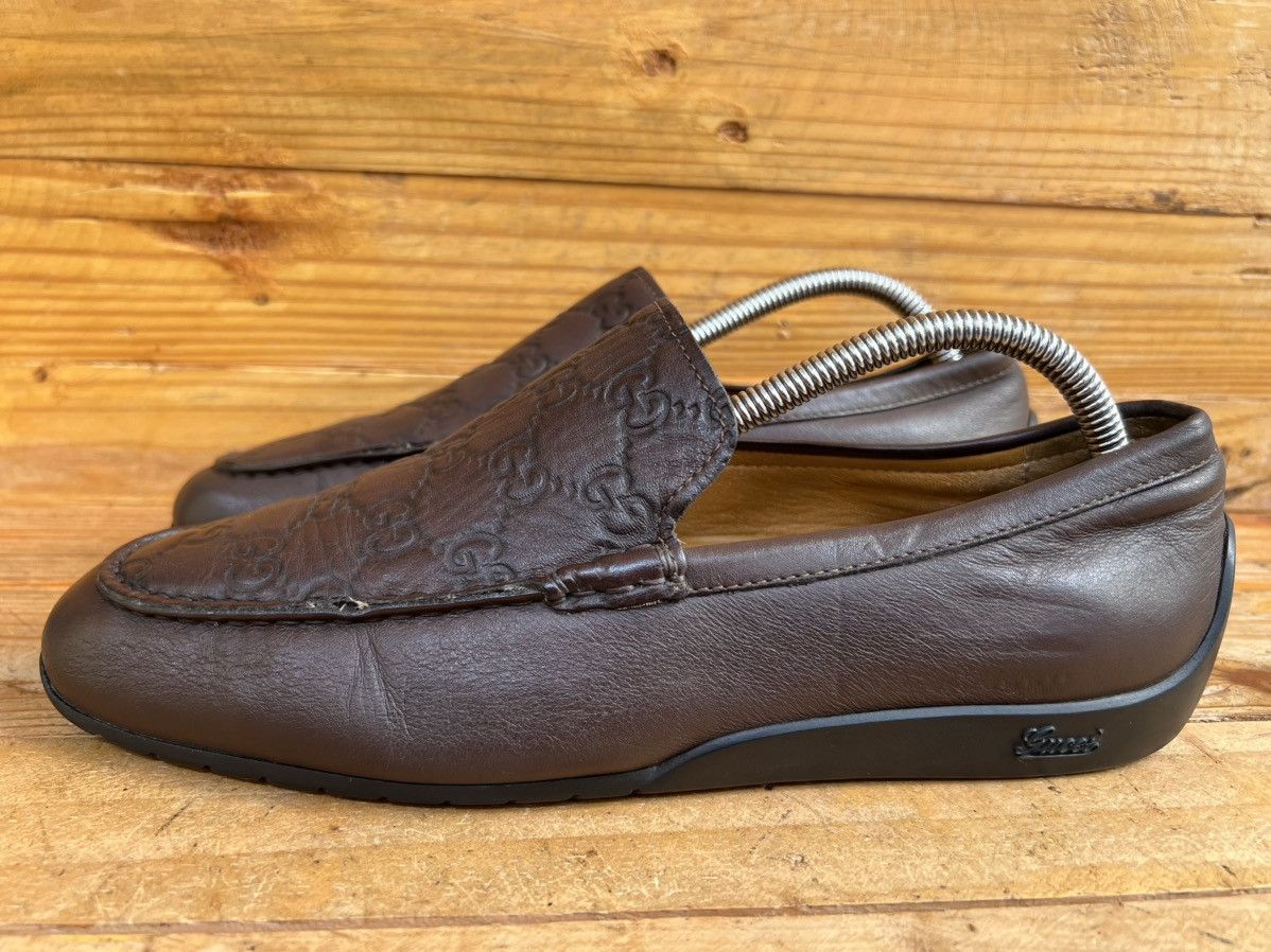 Gucci Men’s San Marino Leather Gg Guccissima Driving Loafers