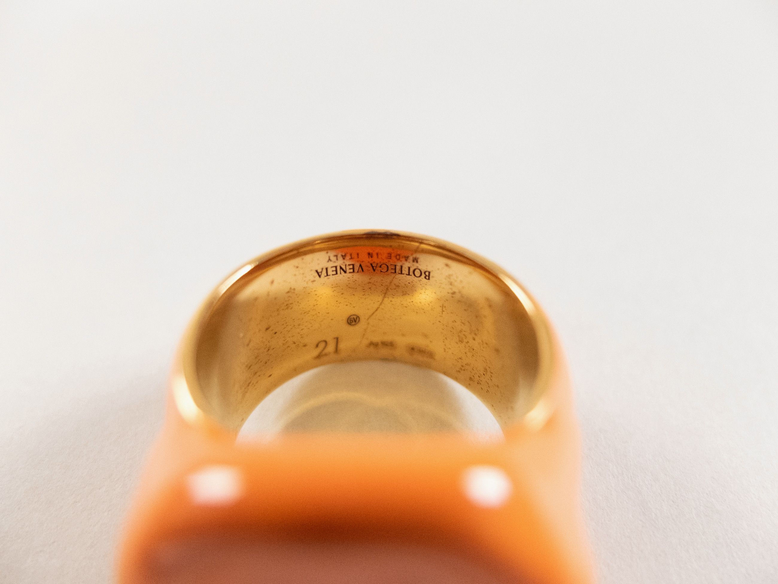 Bottega Veneta BOTTEGA VENETA Seal orange gold plated silver ring 9.5 21 q Size ONE SIZE - 7 Thumbnail