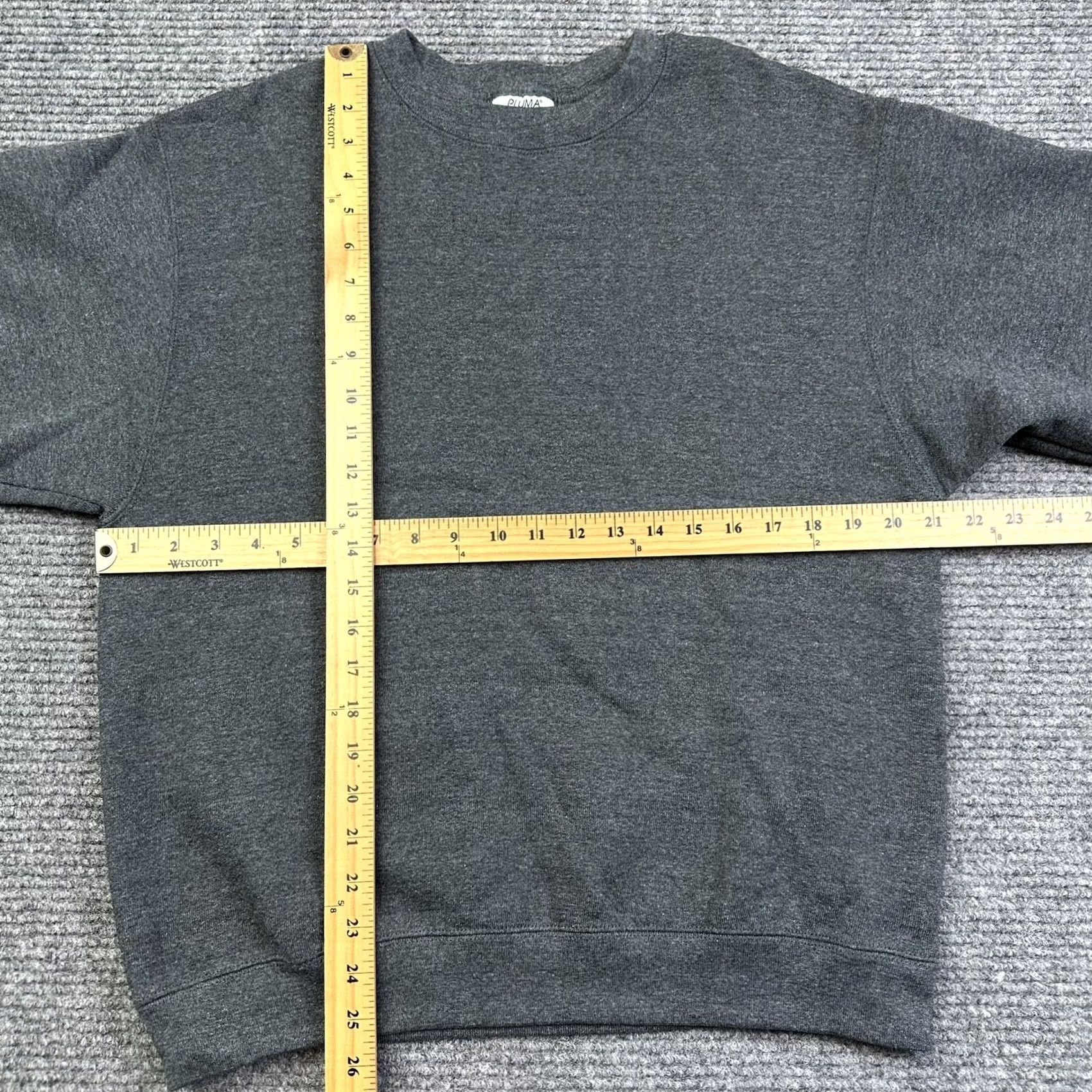 Vintage VINTAGE Pluma Gray Crewneck Sweatshirt Pullover M 90 Y2K Heavyweight Fleece Blank Size US M / EU 48-50 / 2 - 4 Thumbnail
