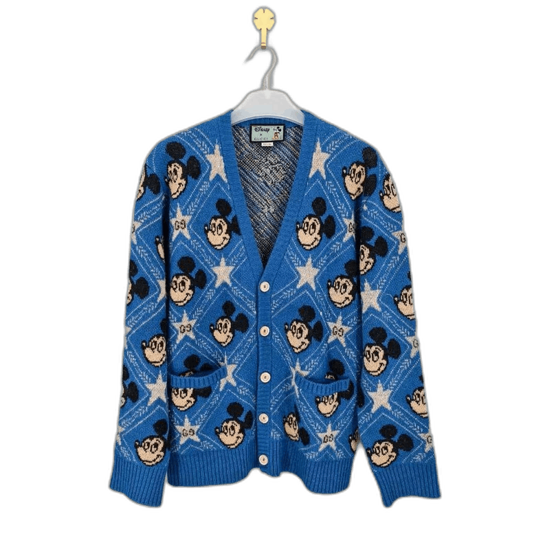 Gucci Gucci Blue Mickey Mouse Knit Cardigan Size US L / EU 52-54 / 3 - 1 Thumbnail
