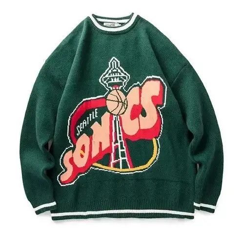 Other "SONICS" Print Letter Knitted Green Sweater Size US M / EU 48-50 / 2 - 1 Thumbnail