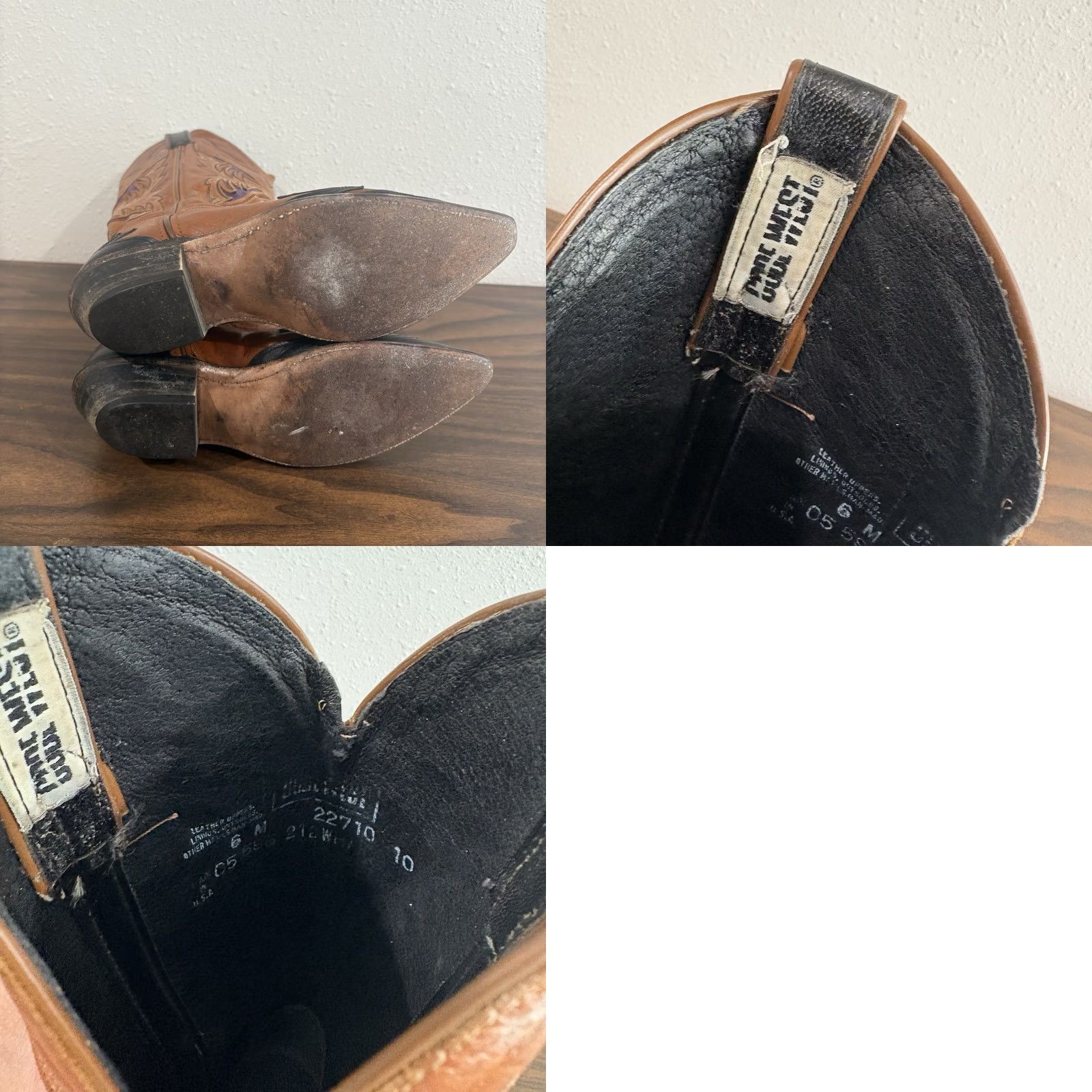 Vintage VINTAGE Code West Boots Womens 6M Cognac Purple Leather Cowboy Wingtip Size US 6 / IT 36 - 9 Thumbnail