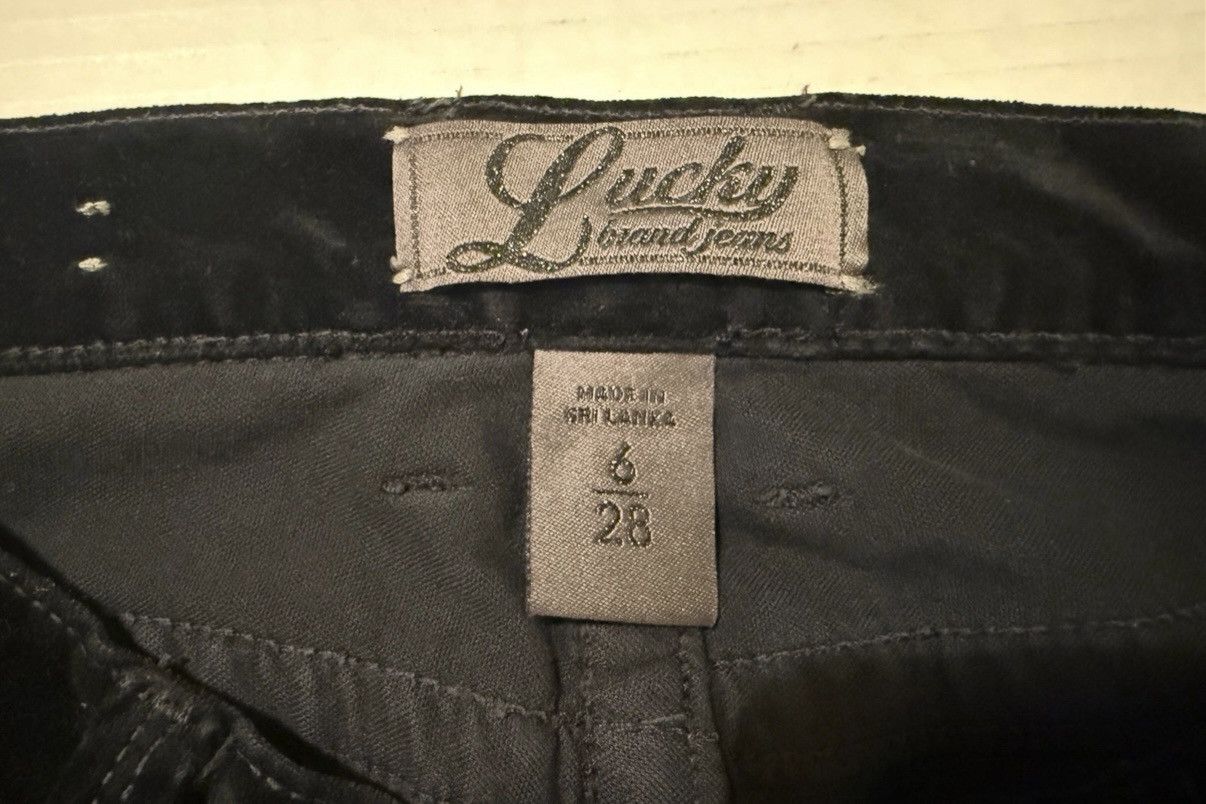 Lucky Brand Lucky Brand Y2K Vtg Black Velvet LOW RISE Wide Leg Pant Size 28" / US 6 / IT 42 - 2 Thumbnail
