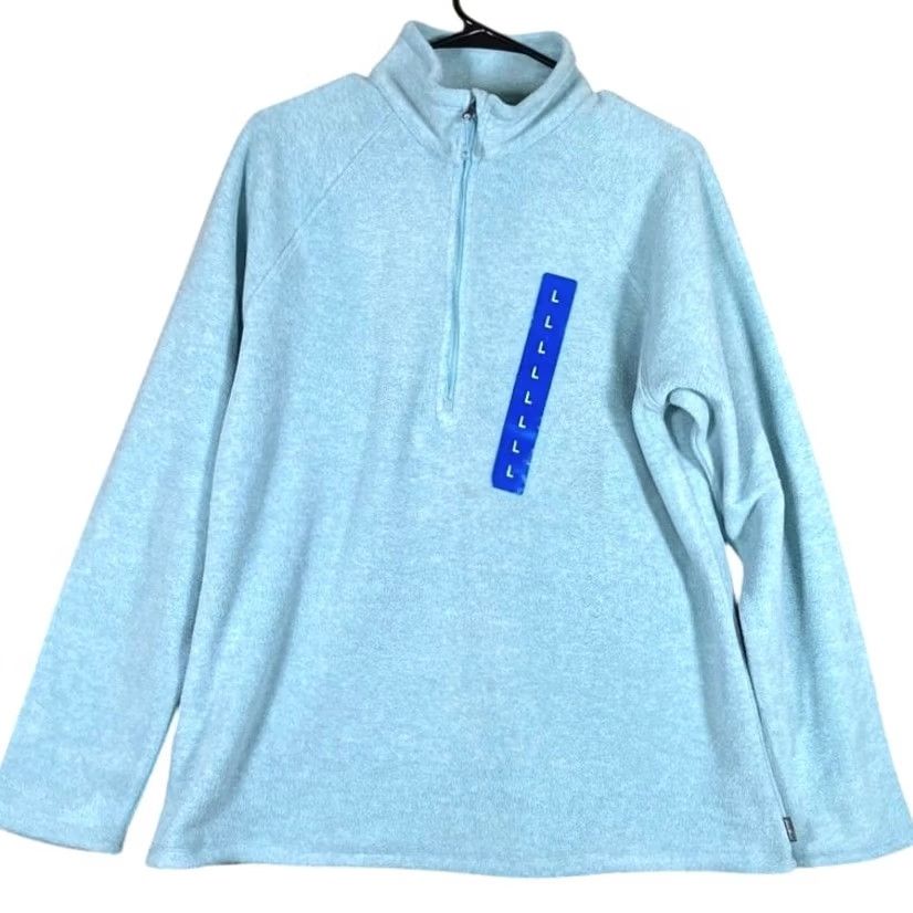 Eddie Bauer Eddie Bauer Womens Sweater Sea Blue Pullover Fleece 1/4 Zip Long Sleeve Large Size L / US 10 / IT 46 - 2 Thumbnail