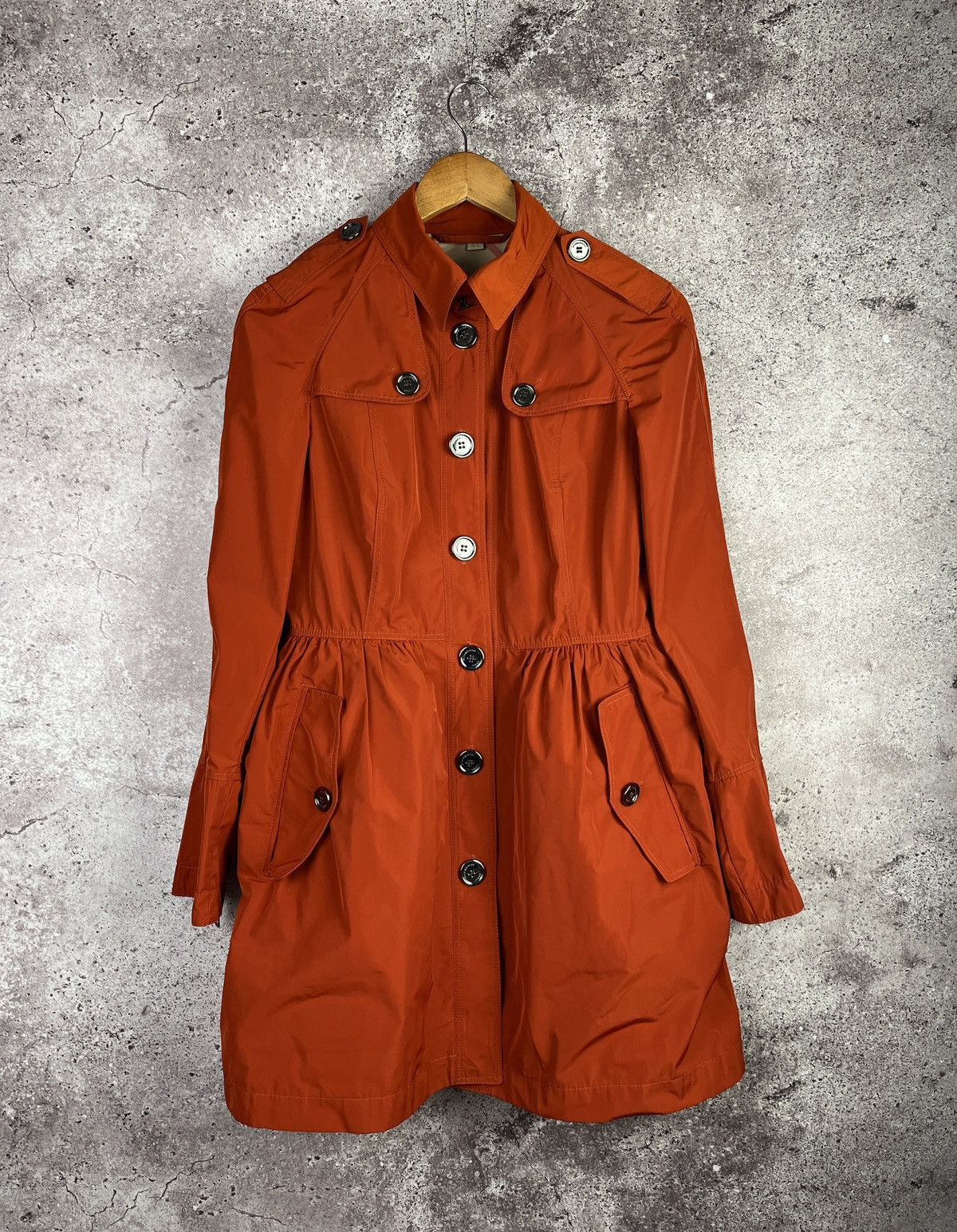 Burberry Burberry Brit Orange Trench Coat Nova Check Lightweight Size S / US 4 / IT 40 - 1 Thumbnail