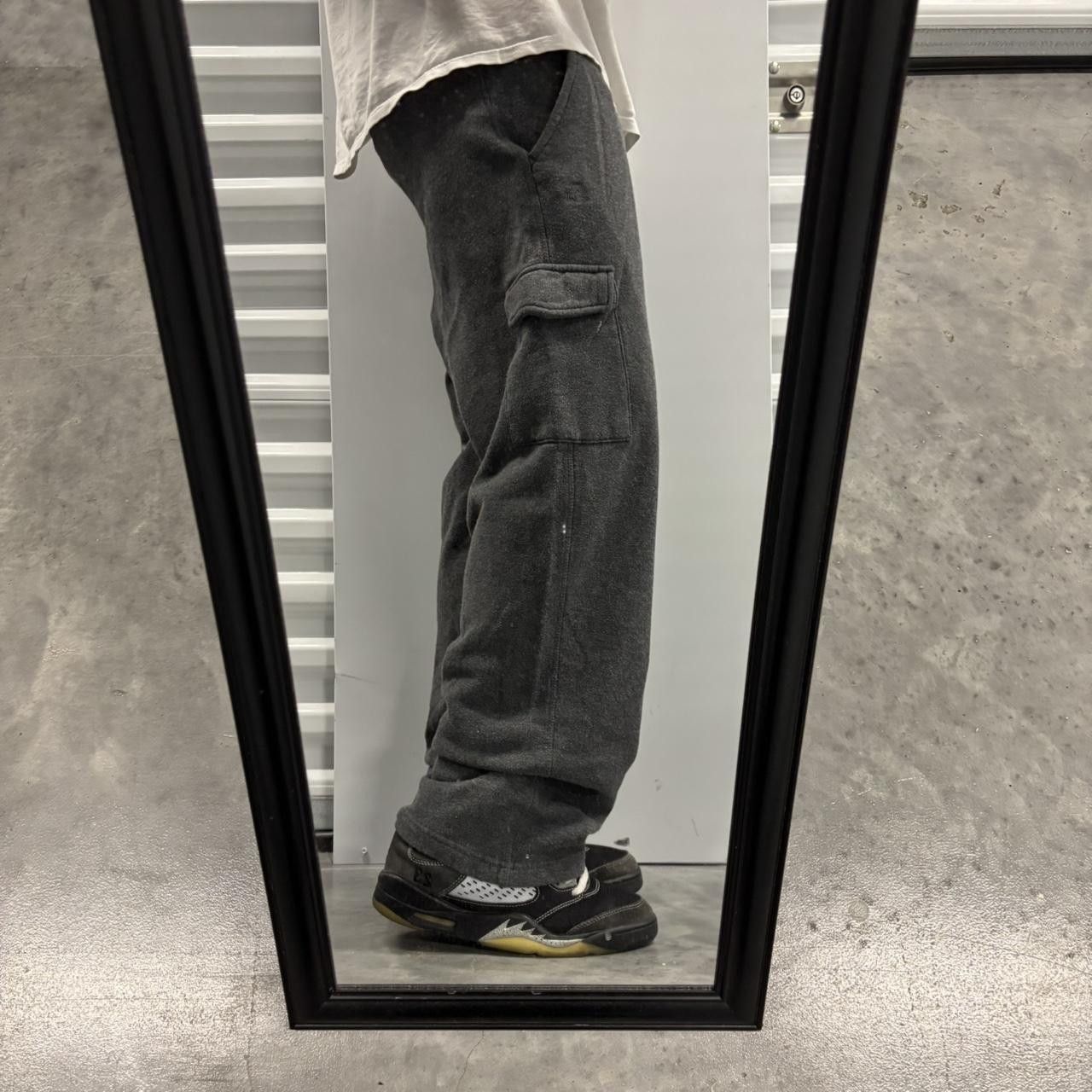 Japanese Brand × Vintage Crazy Vintage Y2K/2000s Baggy Grey Skater Essential Cargo Sweatpants! Size US 30 / EU 46 - 2 Thumbnail
