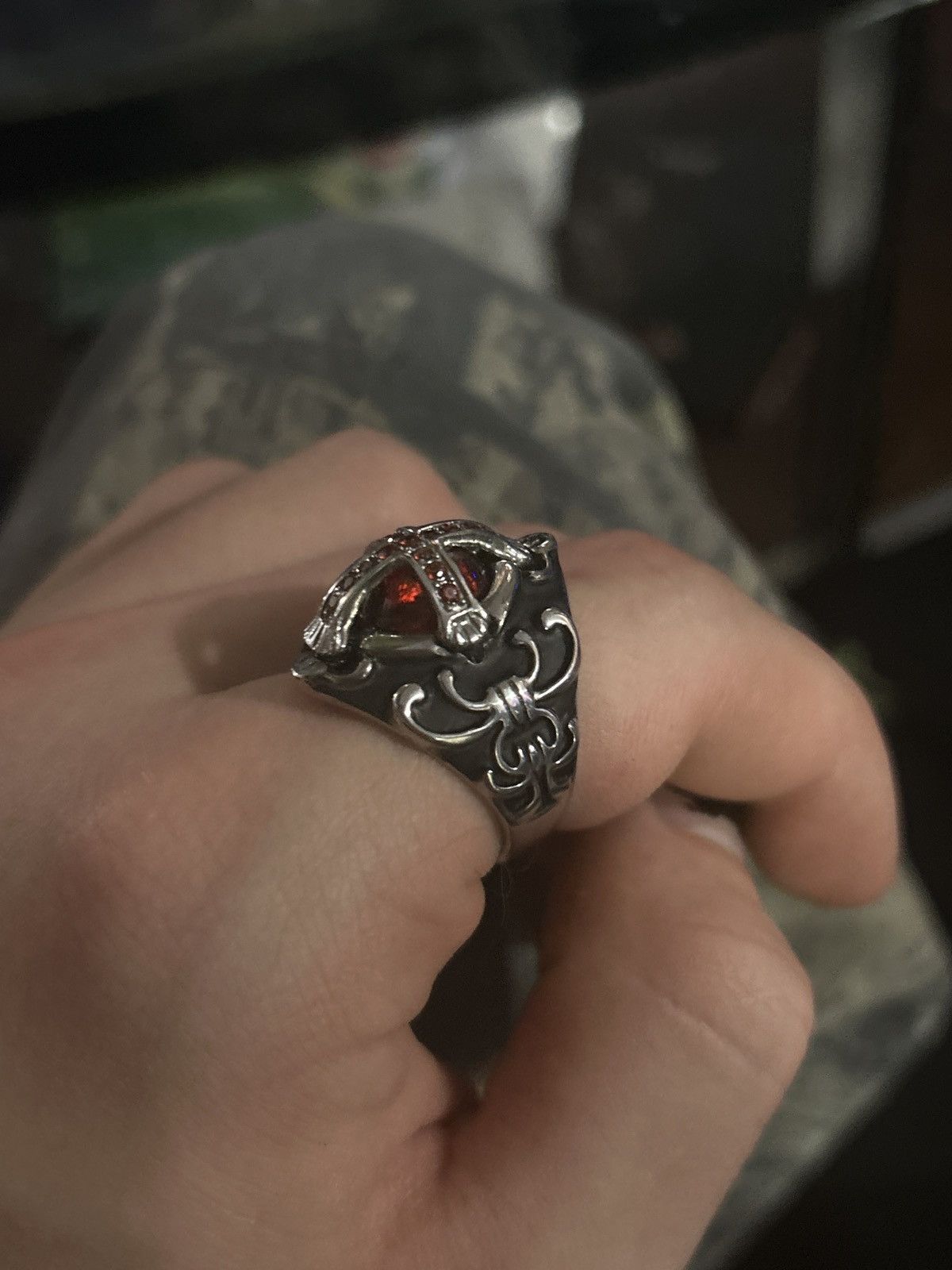 Other Silver and Red Gothic Ring Size ONE SIZE - 5 Thumbnail