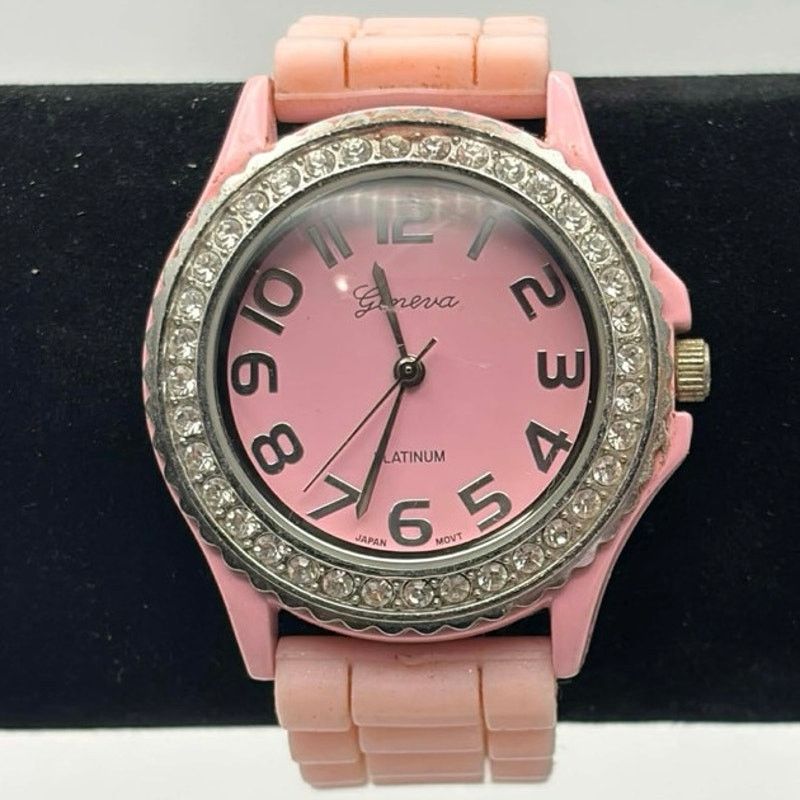 Geneva Pink Crystal Geneva Watch Size ONE SIZE - 3 Thumbnail