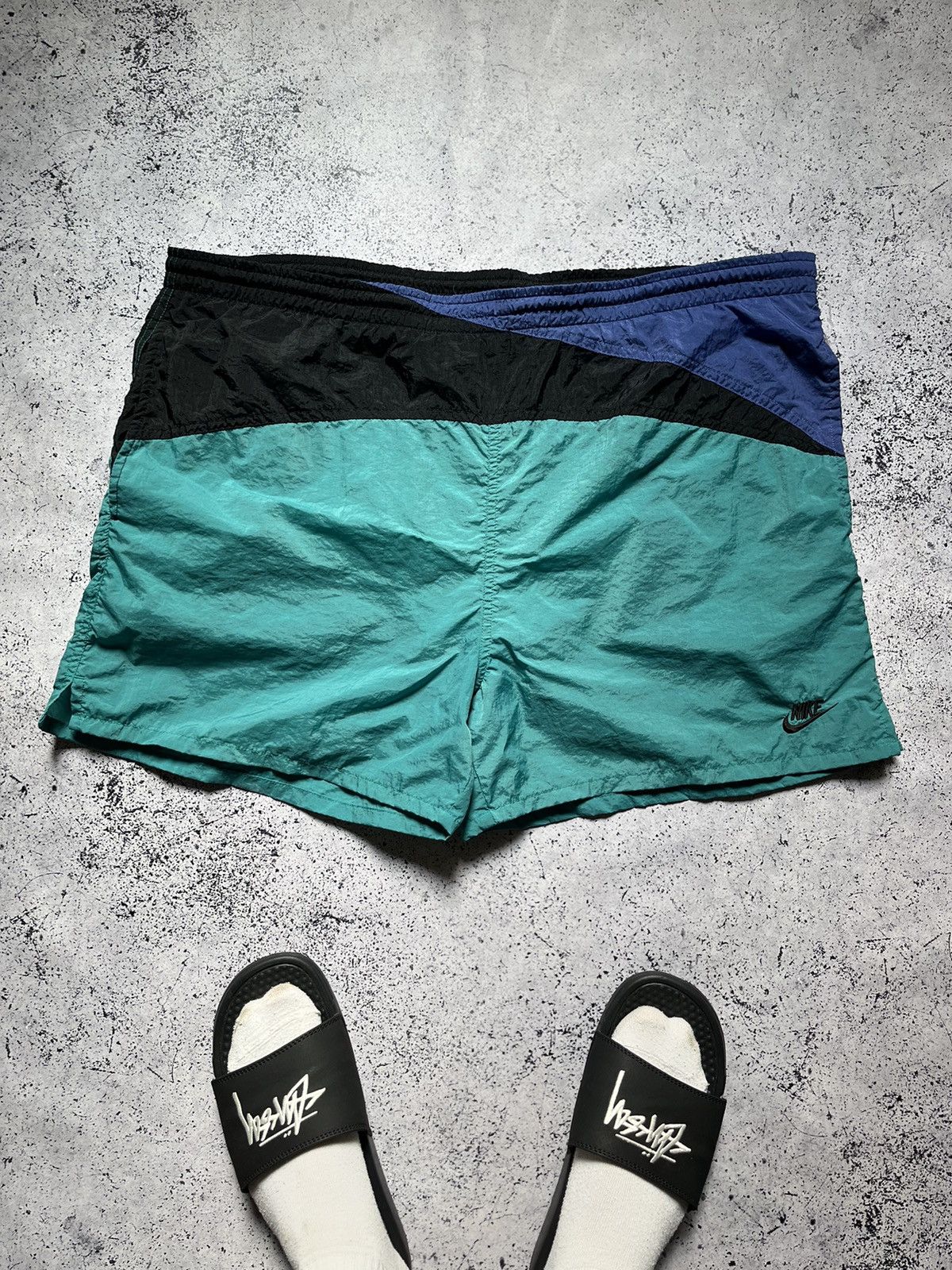 Nike × Vintage Vintage Nike Nylon Shorts Double Swoosh Y2K USA TN Drill Size US 34 / EU 50 - 1 Thumbnail