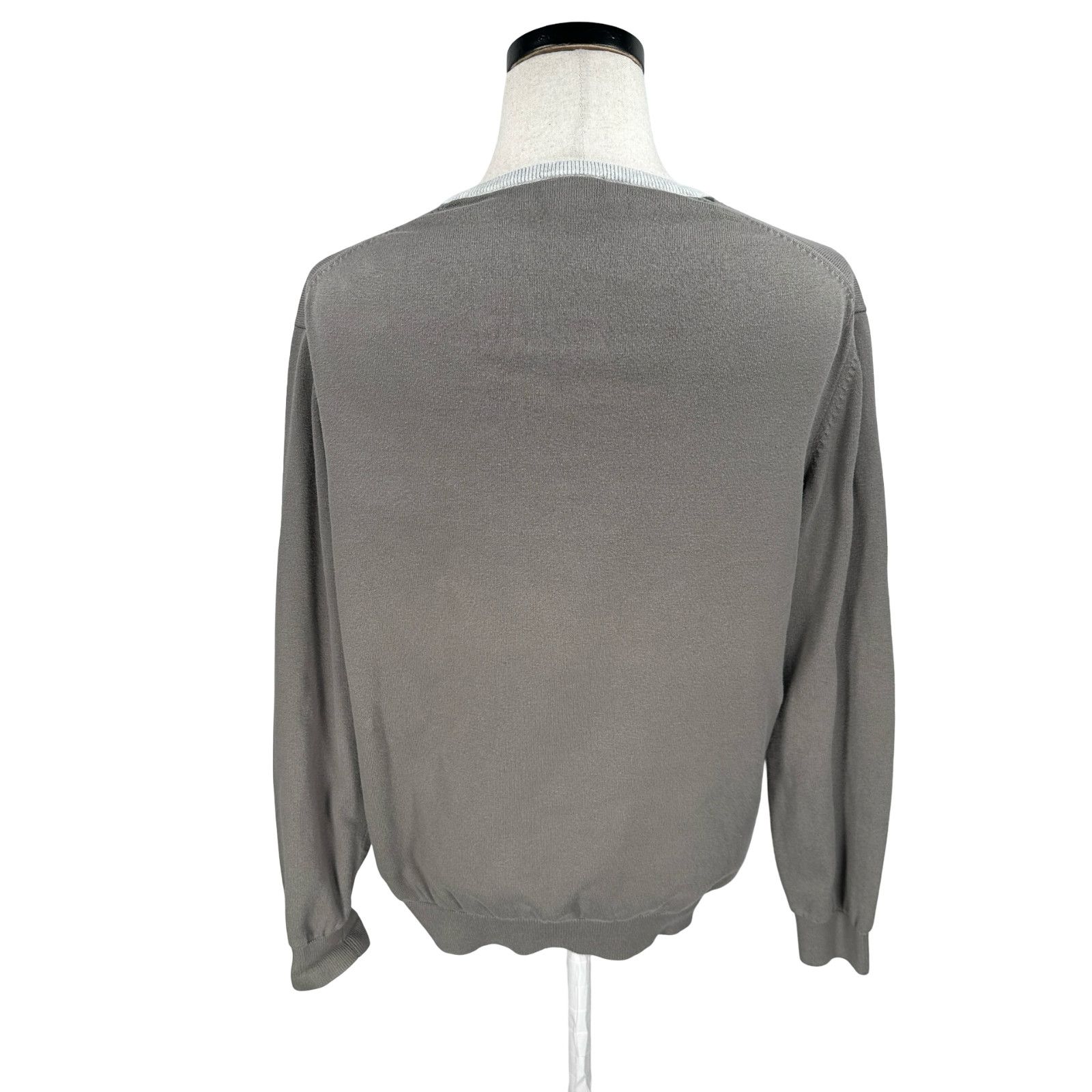 Lacoste Lacoste Sweater Men’s 6 Gray White Black Argyle Knit V-Neck Size US XL / EU 56 / 4 - 5 Thumbnail