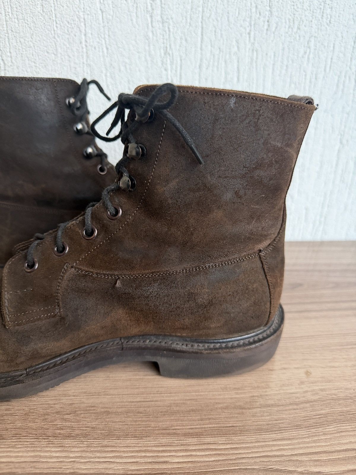Evan Kinori × Tricker's Grassmere oiled waxed suede boots Size US 10.5 / EU 43-44 - 18 Thumbnail