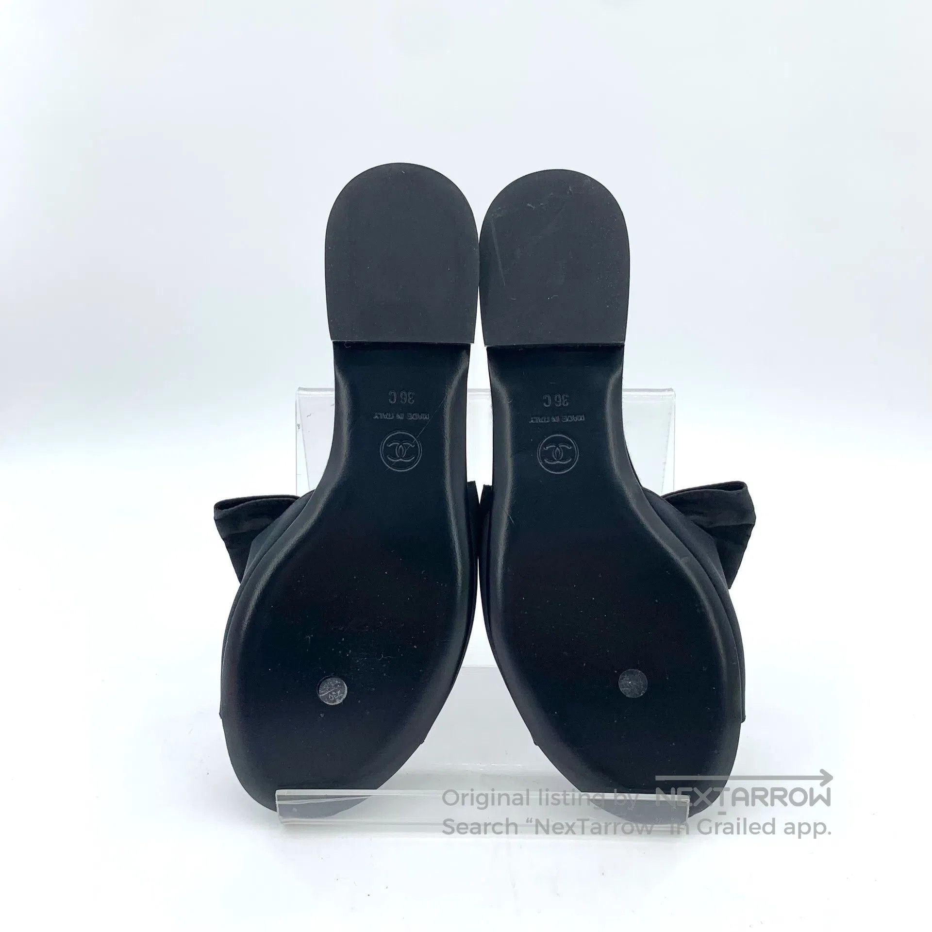 Chanel Chanel Black Logo Marked Bow Tie Casual Flat Slippers| Size US 5.5 / IT 35.5 - 5 Thumbnail