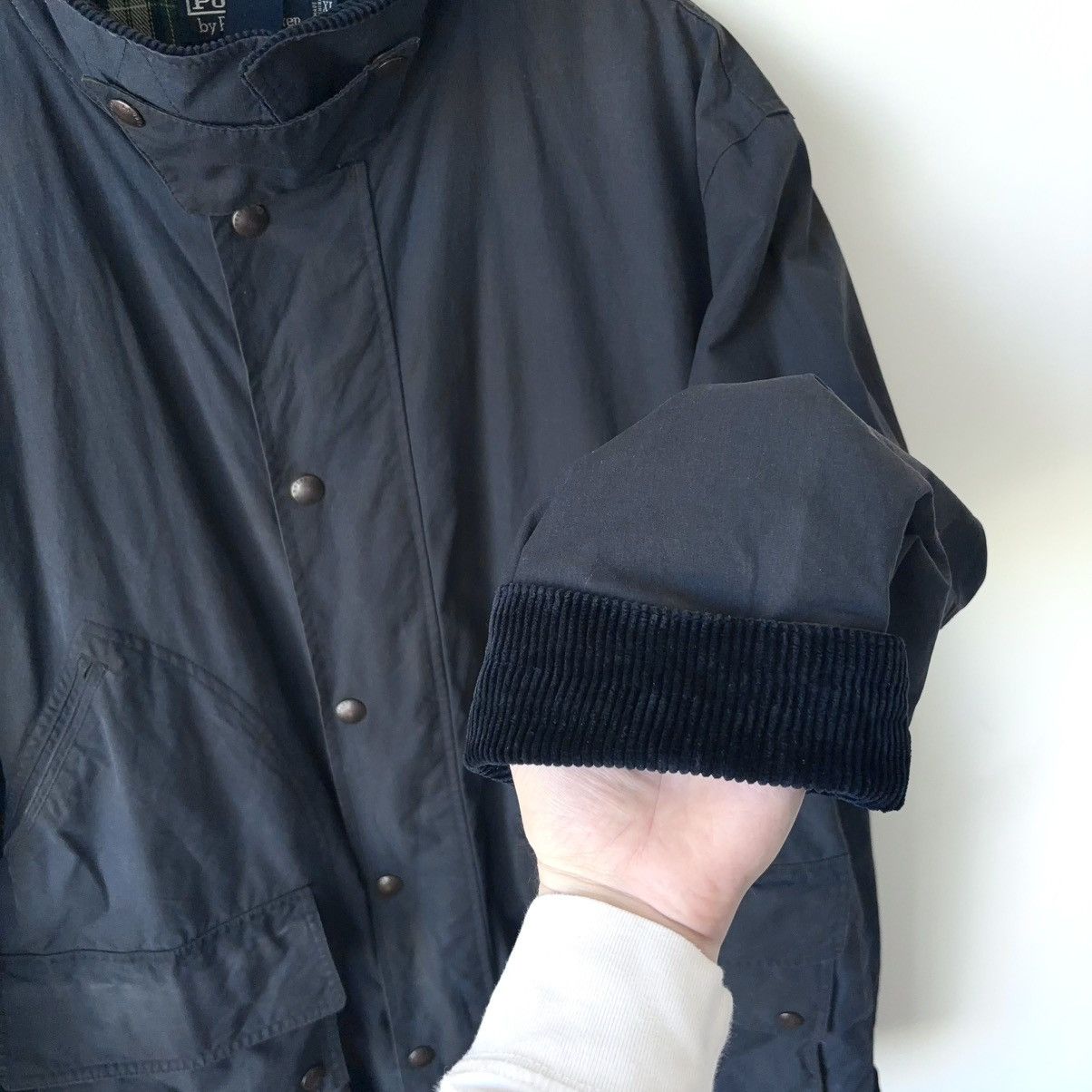 Polo Ralph Lauren Vintage Oilcloth Waxed Cotton Jacket Navy Barn Coat Field Size US XL / EU 56 / 4 - 10 Thumbnail