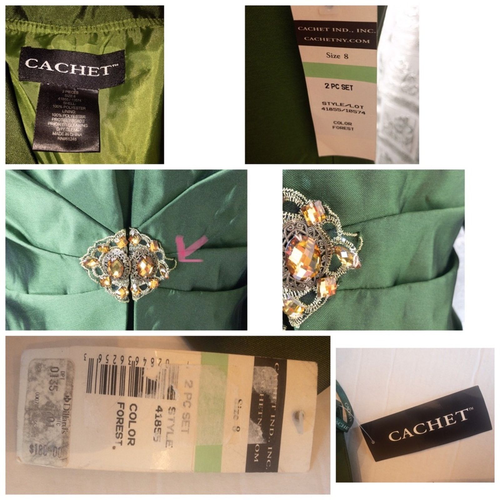 NWT Cachet Long Elegant Formal Jacket Dress