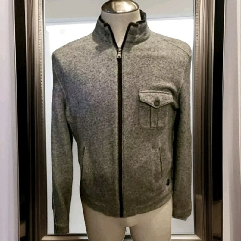 Hugo Boss HUGO BOSS Wool Jacket Men's M Gray Full Zip Size US M / EU 48-50 / 2 - 1 Thumbnail